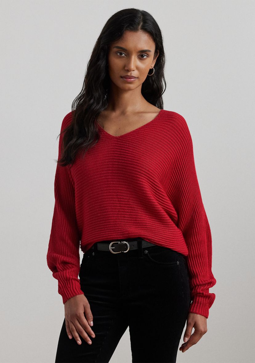 Rib Knit Dolman Sleeve Sweater