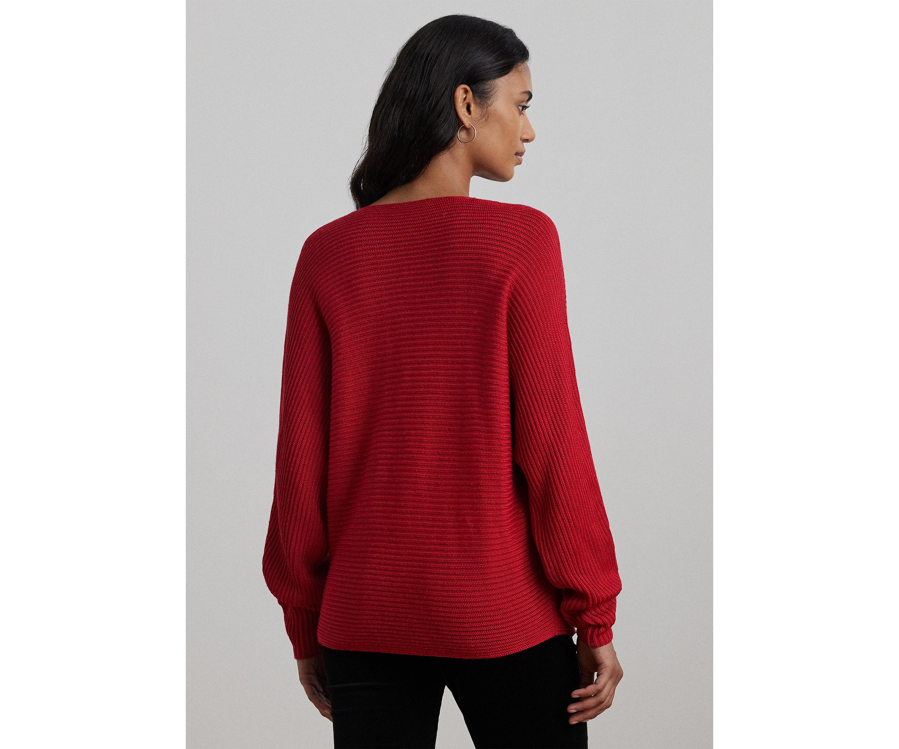 Rib Knit Dolman Sleeve Sweater