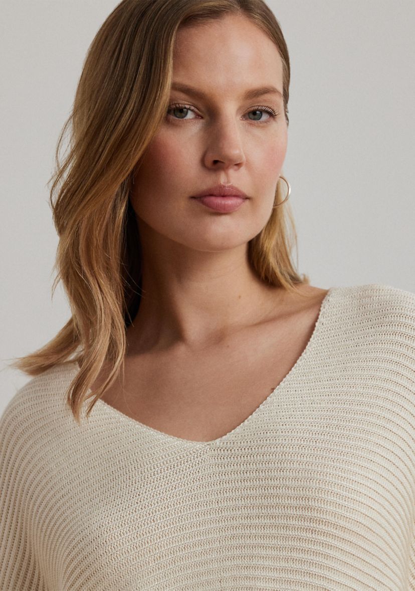 Rib Knit Dolman Sleeve Sweater