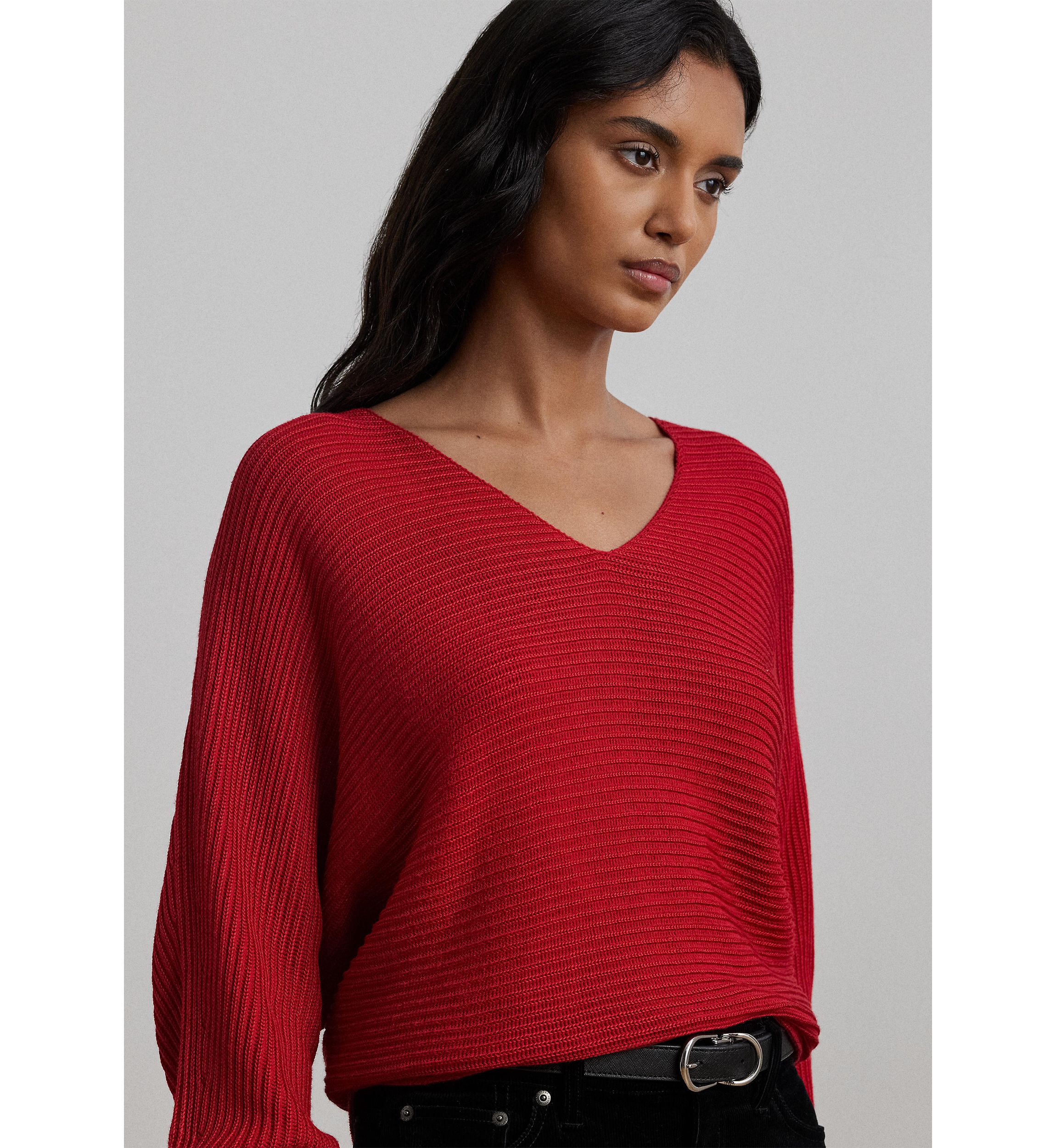 Rib Knit Dolman Sleeve Sweater