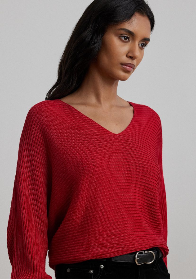 Rib Knit Dolman Sleeve Sweater