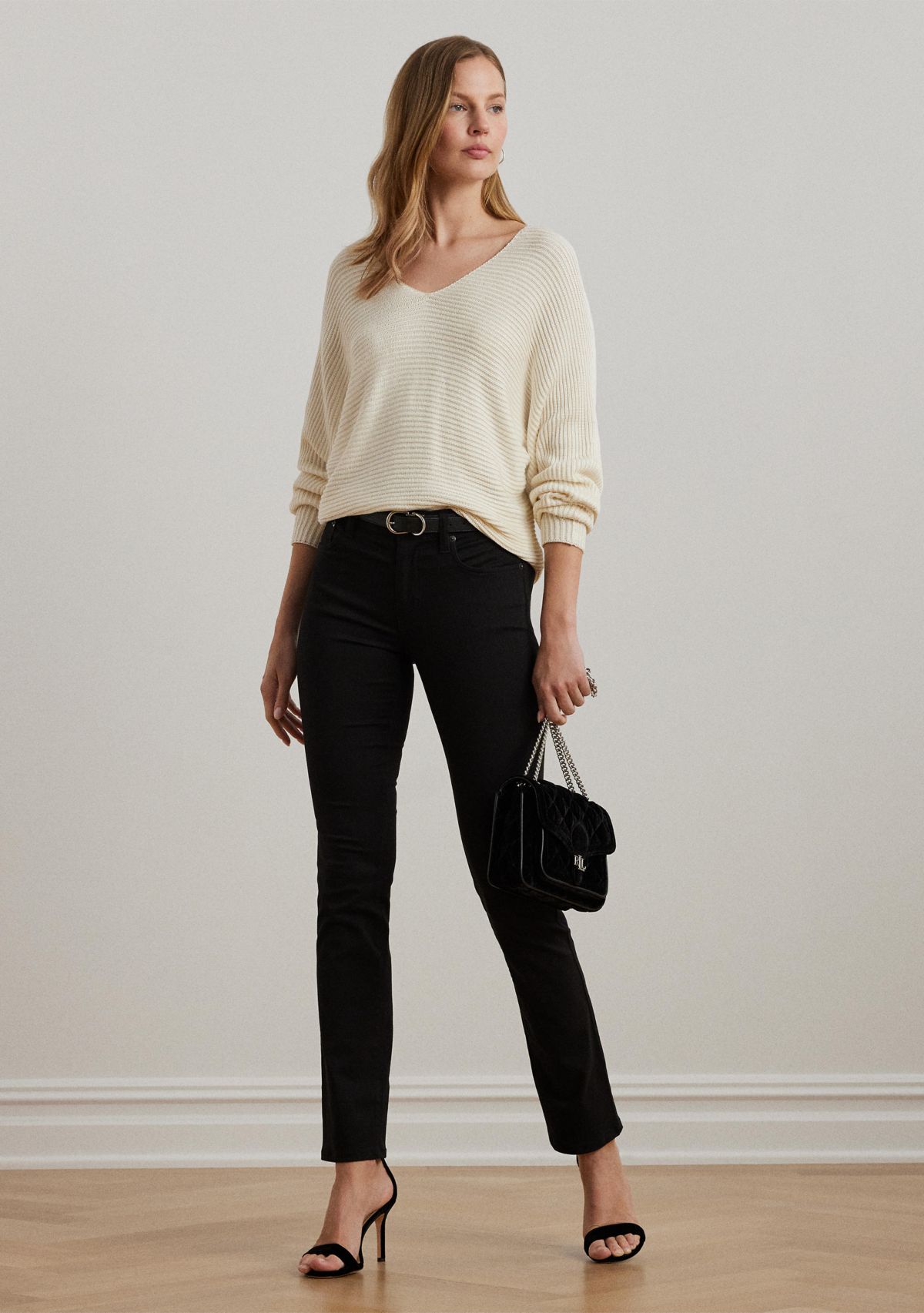 Rib Knit Dolman Sleeve Sweater