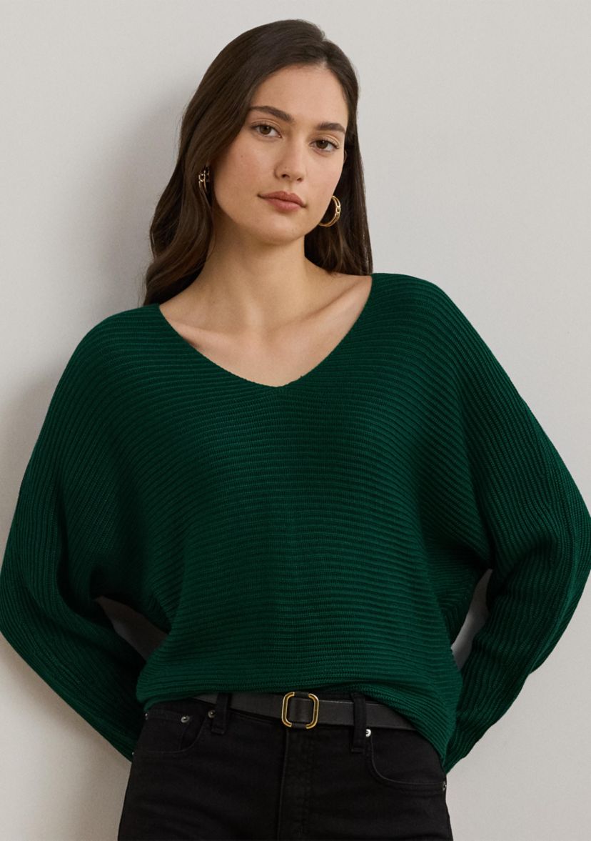 Rib Knit Dolman Sleeve Sweater