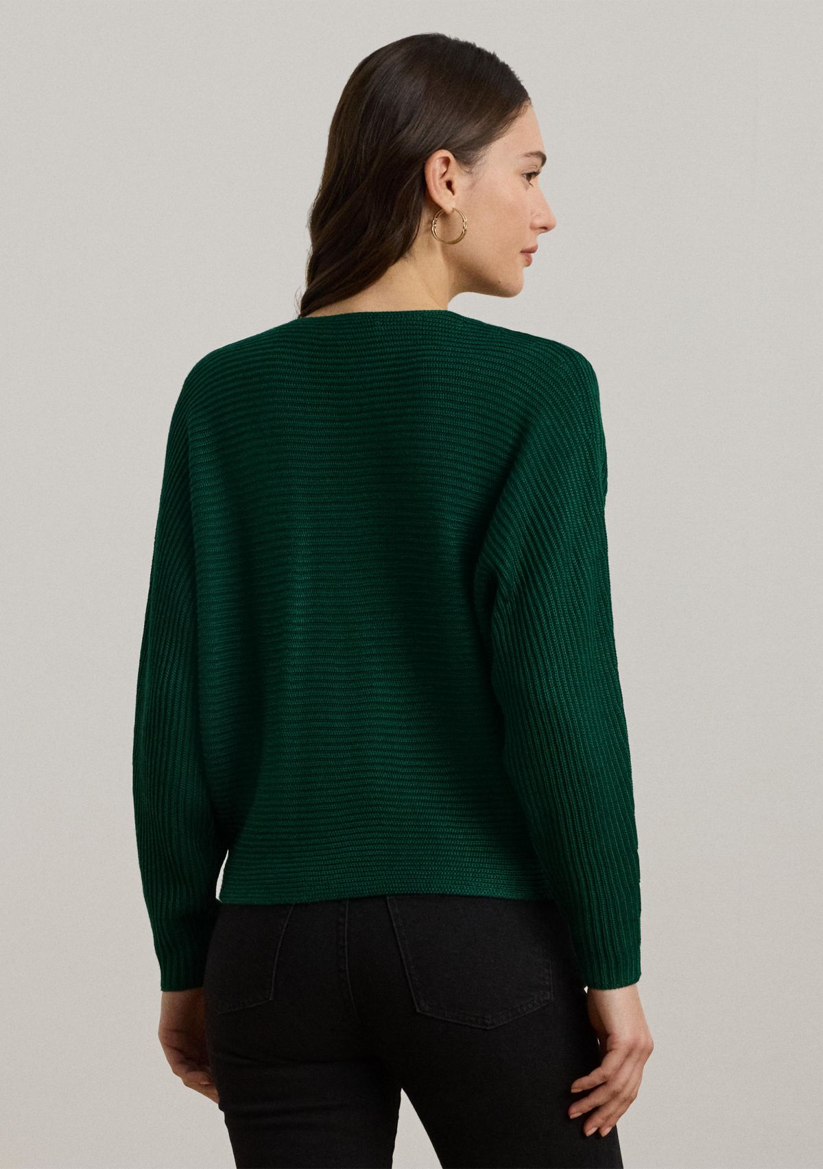 Rib Knit Dolman Sleeve Sweater