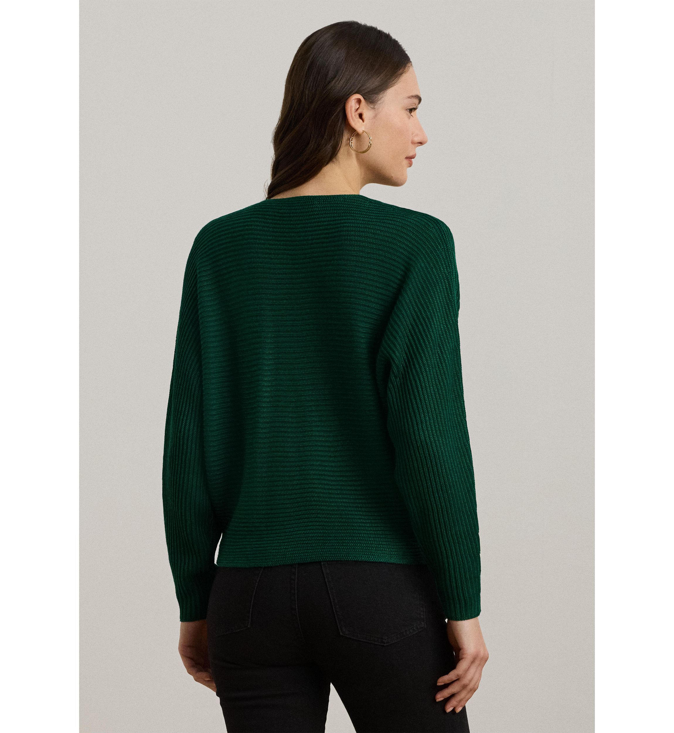 Rib Knit Dolman Sleeve Sweater