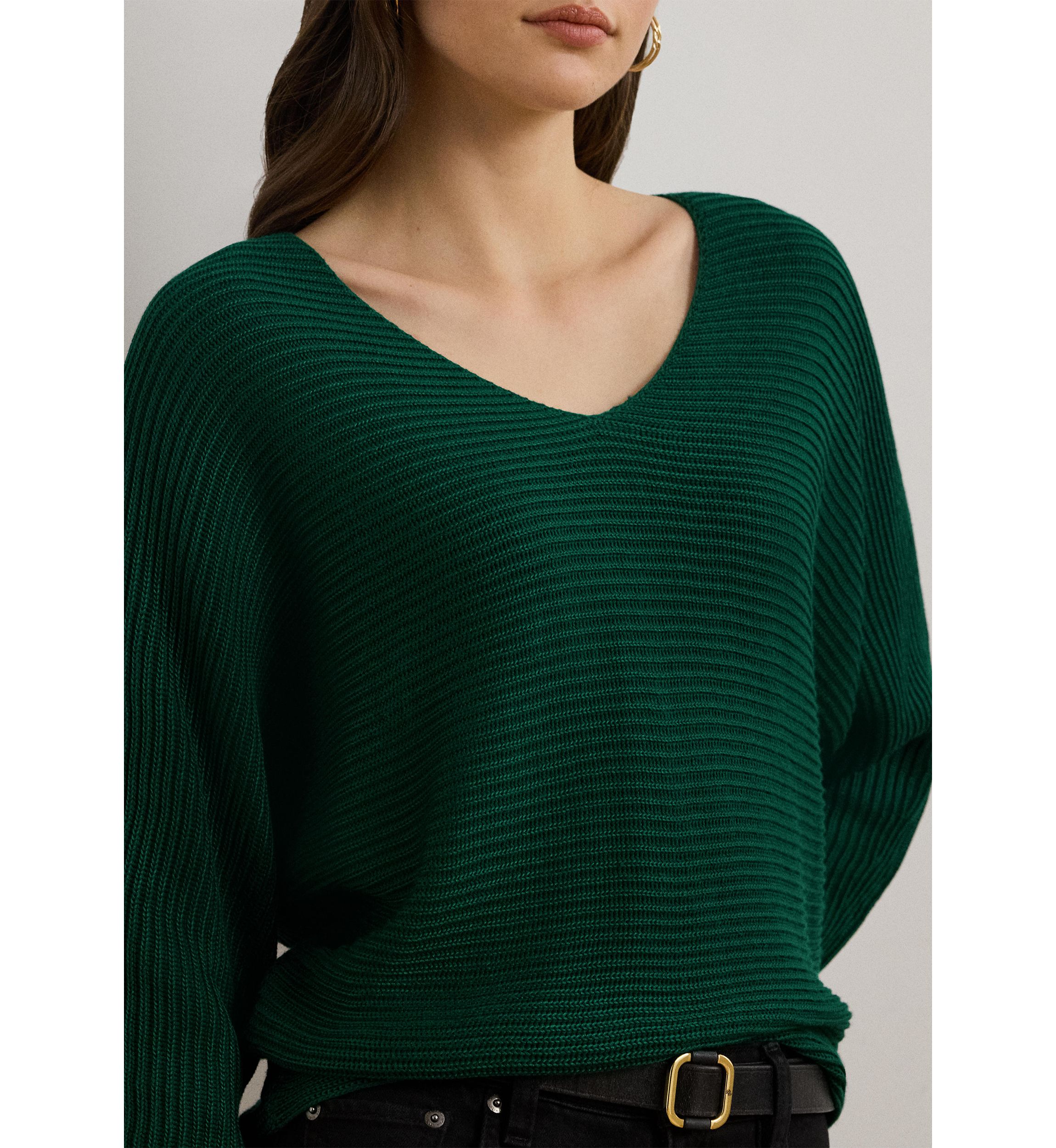 Rib Knit Dolman Sleeve Sweater
