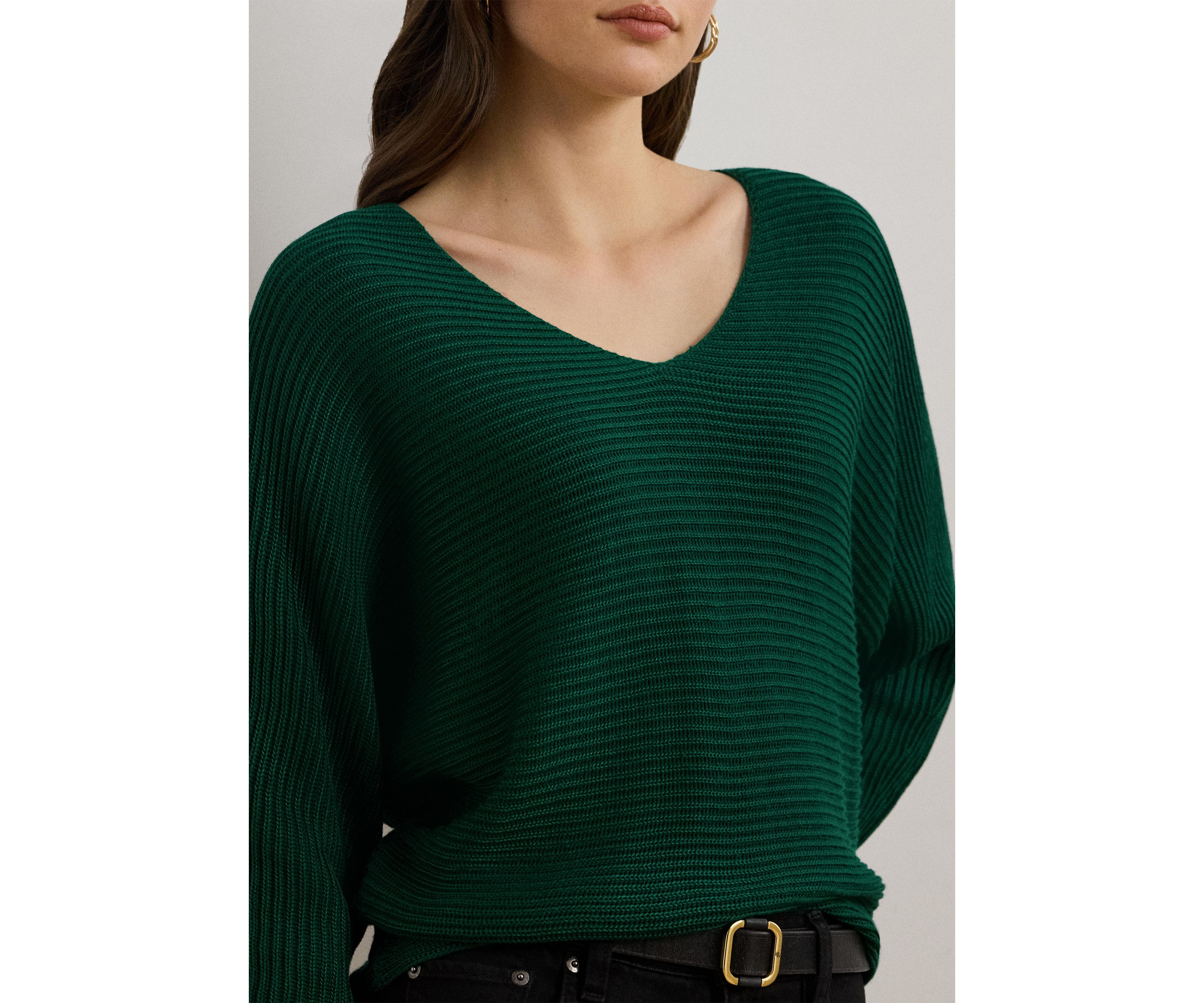 Rib Knit Dolman Sleeve Sweater