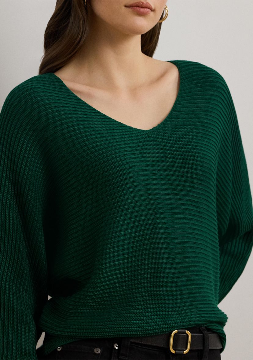 Rib Knit Dolman Sleeve Sweater
