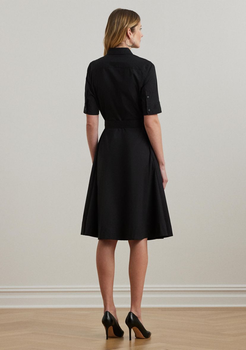 Petite Belted Cotton Blend Shirtdress