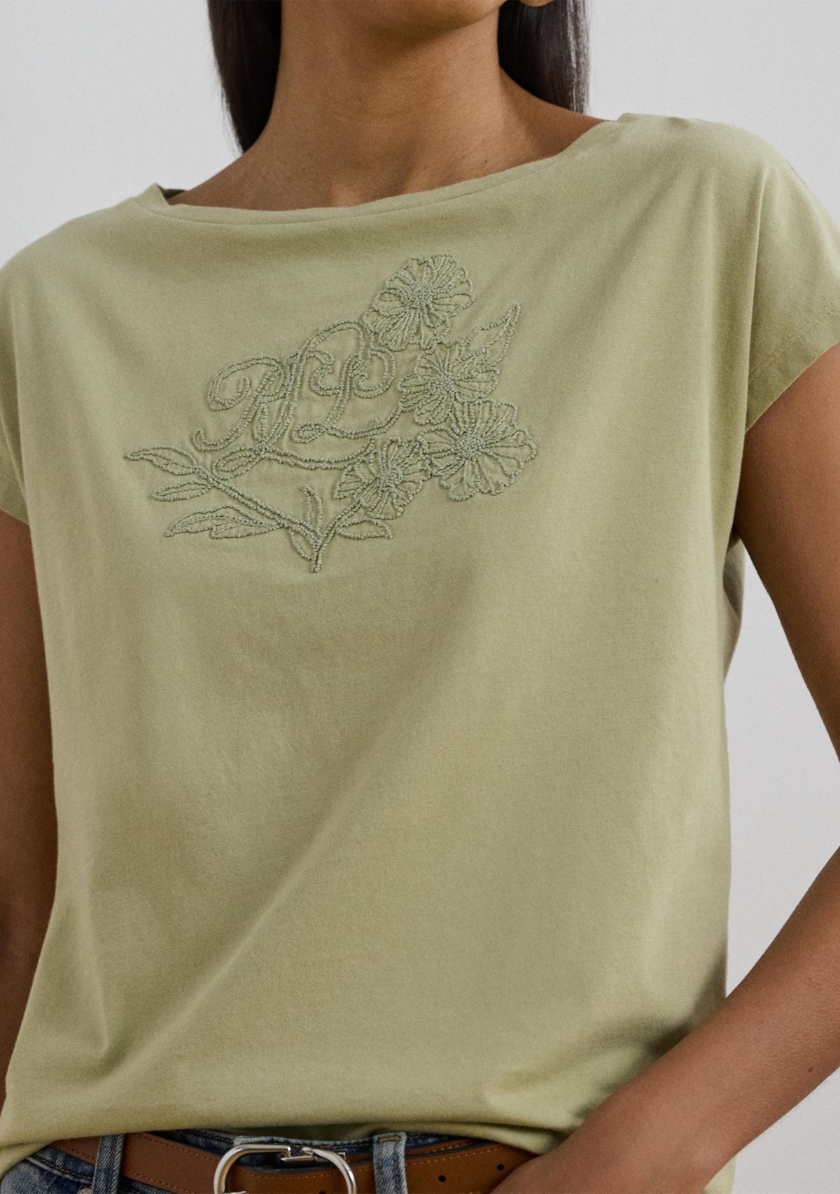 Petite Embroidered Jersey T-Shirt