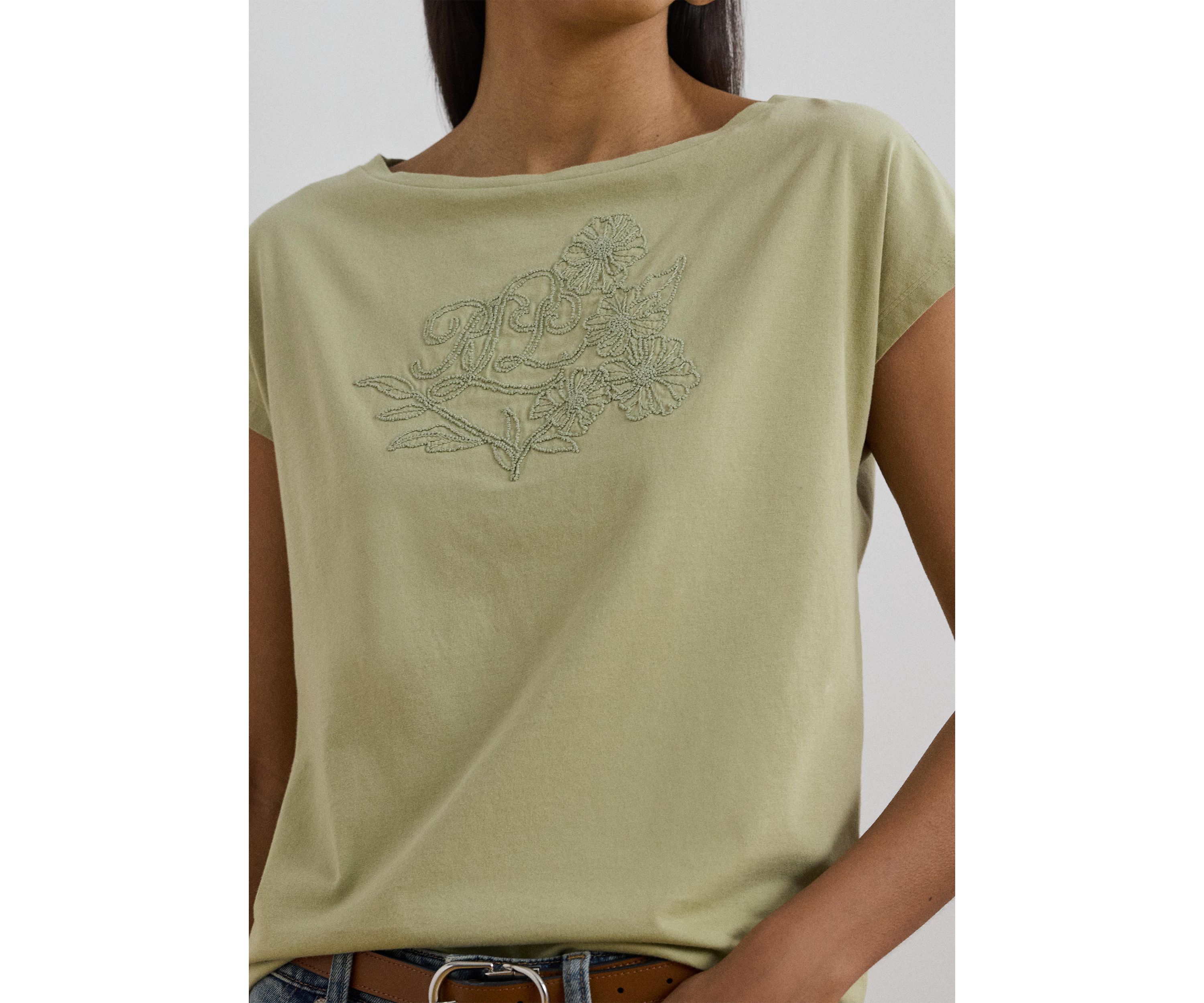 Petite Embroidered Jersey T-Shirt