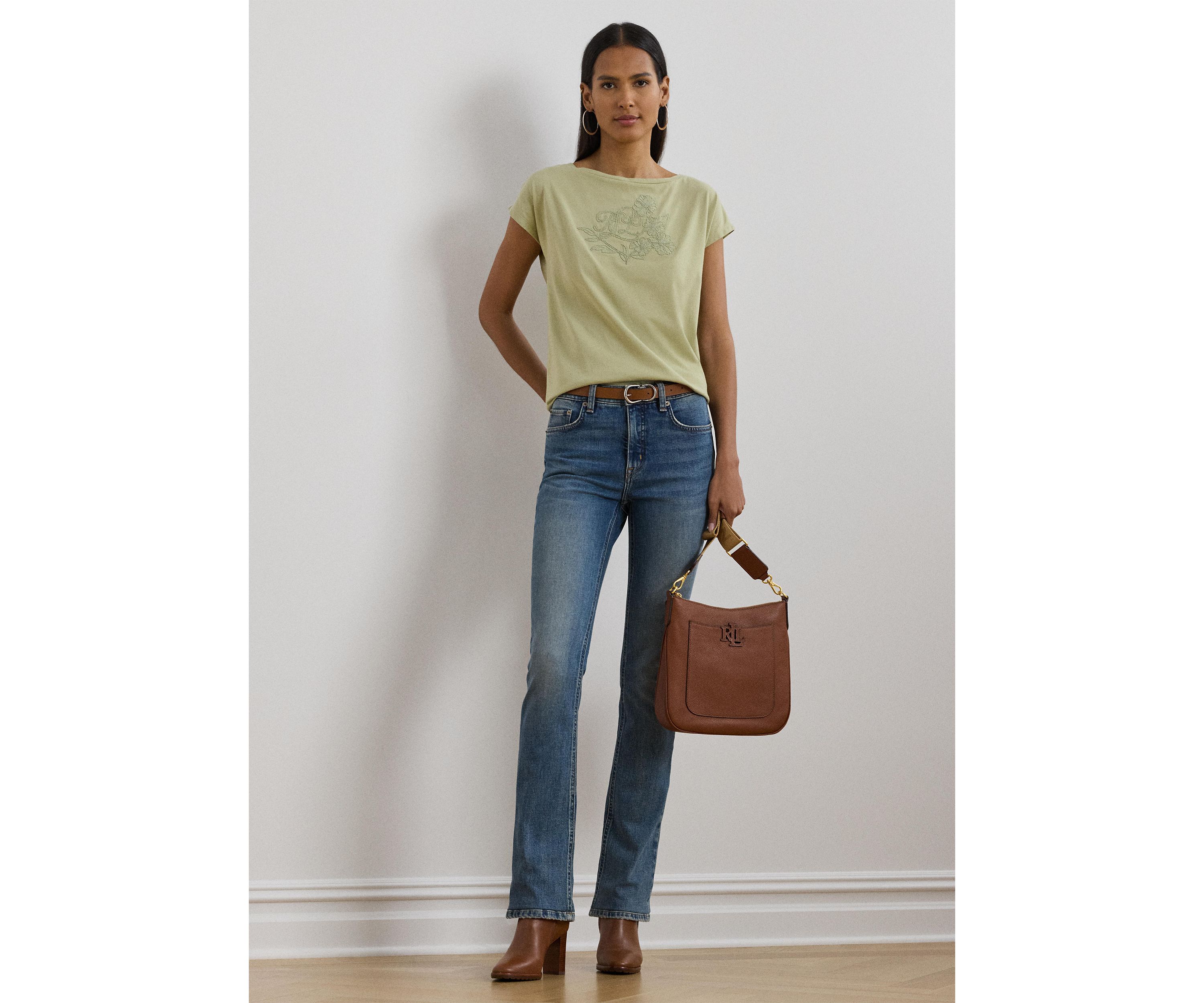 Petite Embroidered Jersey T-Shirt