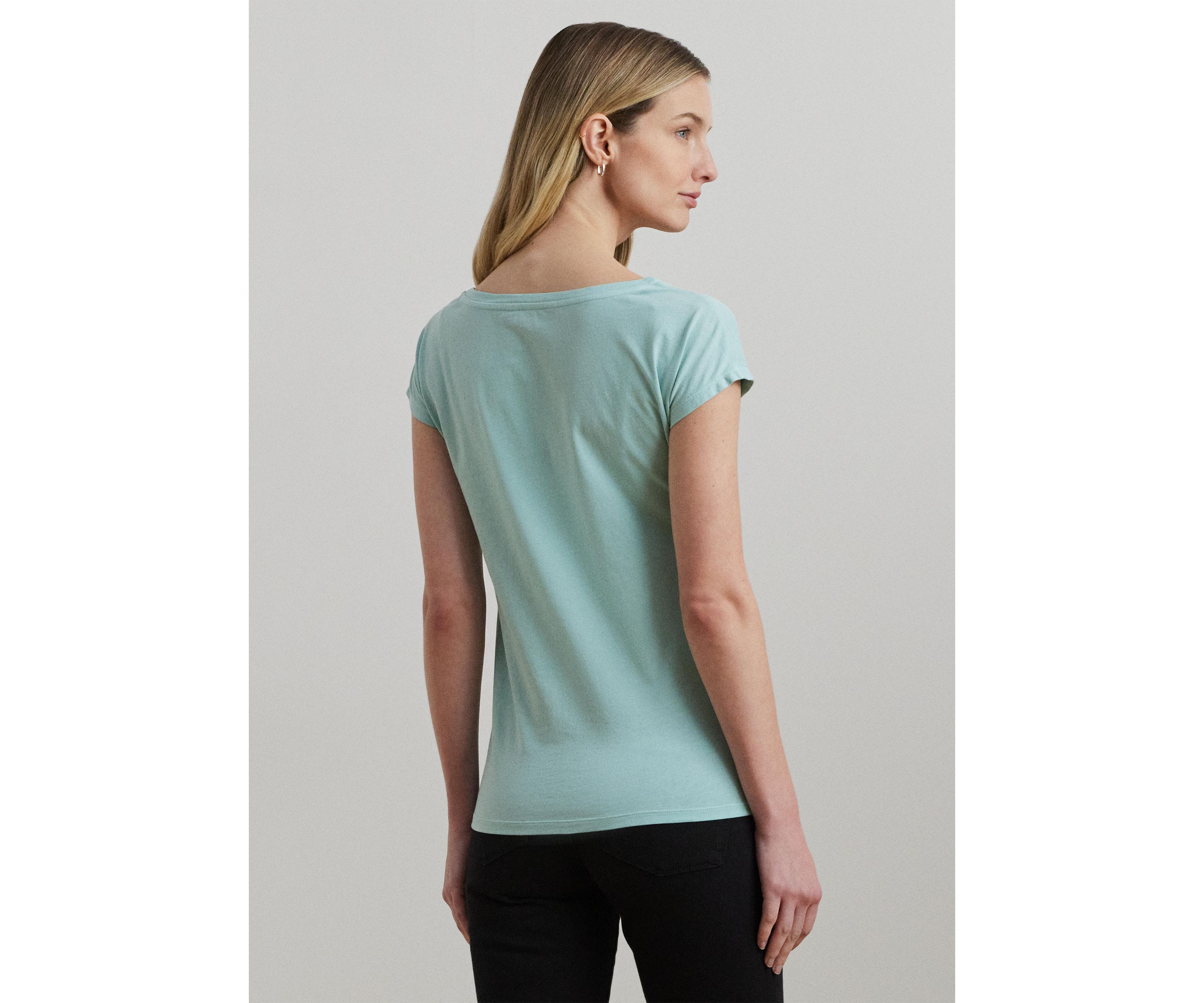Beaded Logo Cotton Jersey T-Shirt