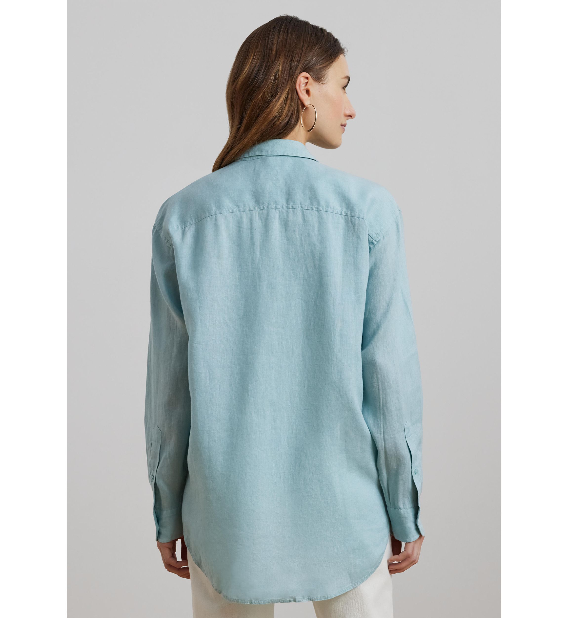 Oversize Floral Logo Linen Shirt