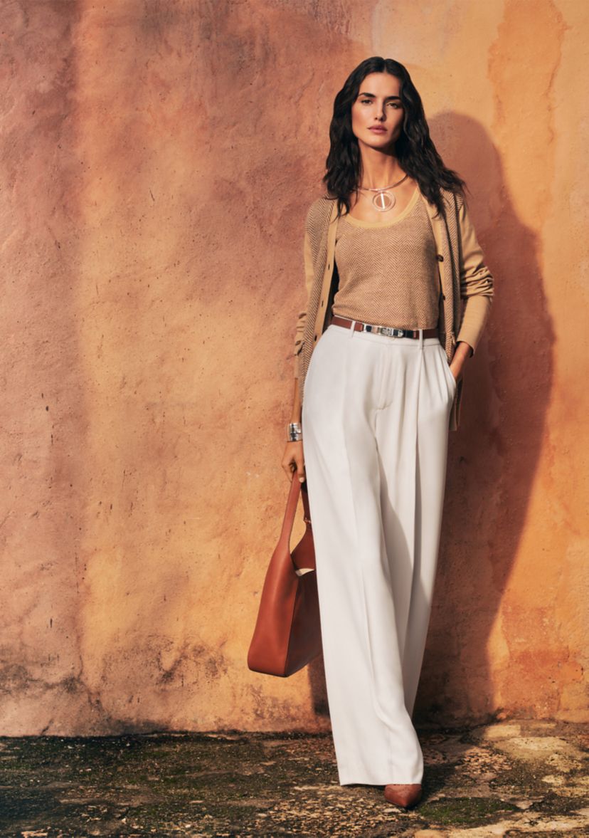 Double Faced Georgette Wide Leg Pants