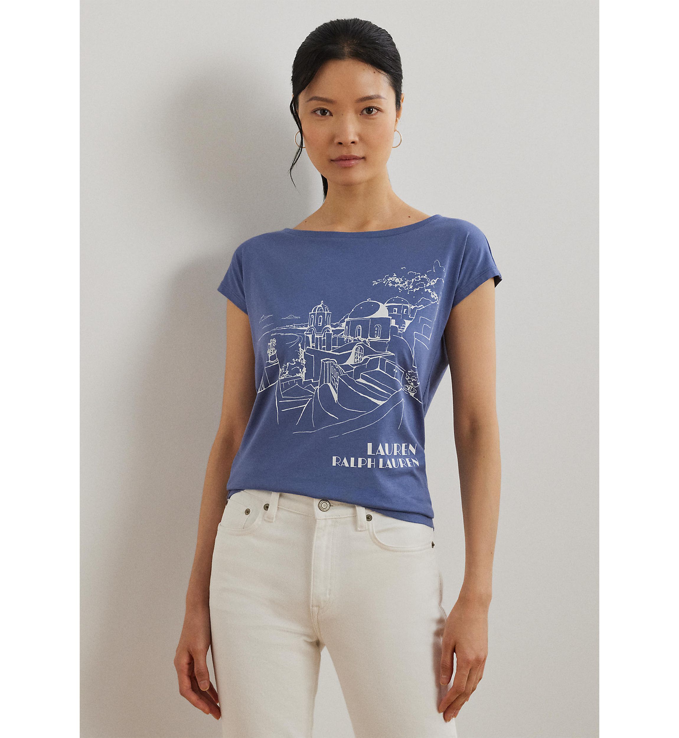 Cotton Blend Jersey Graphic T-Shirt