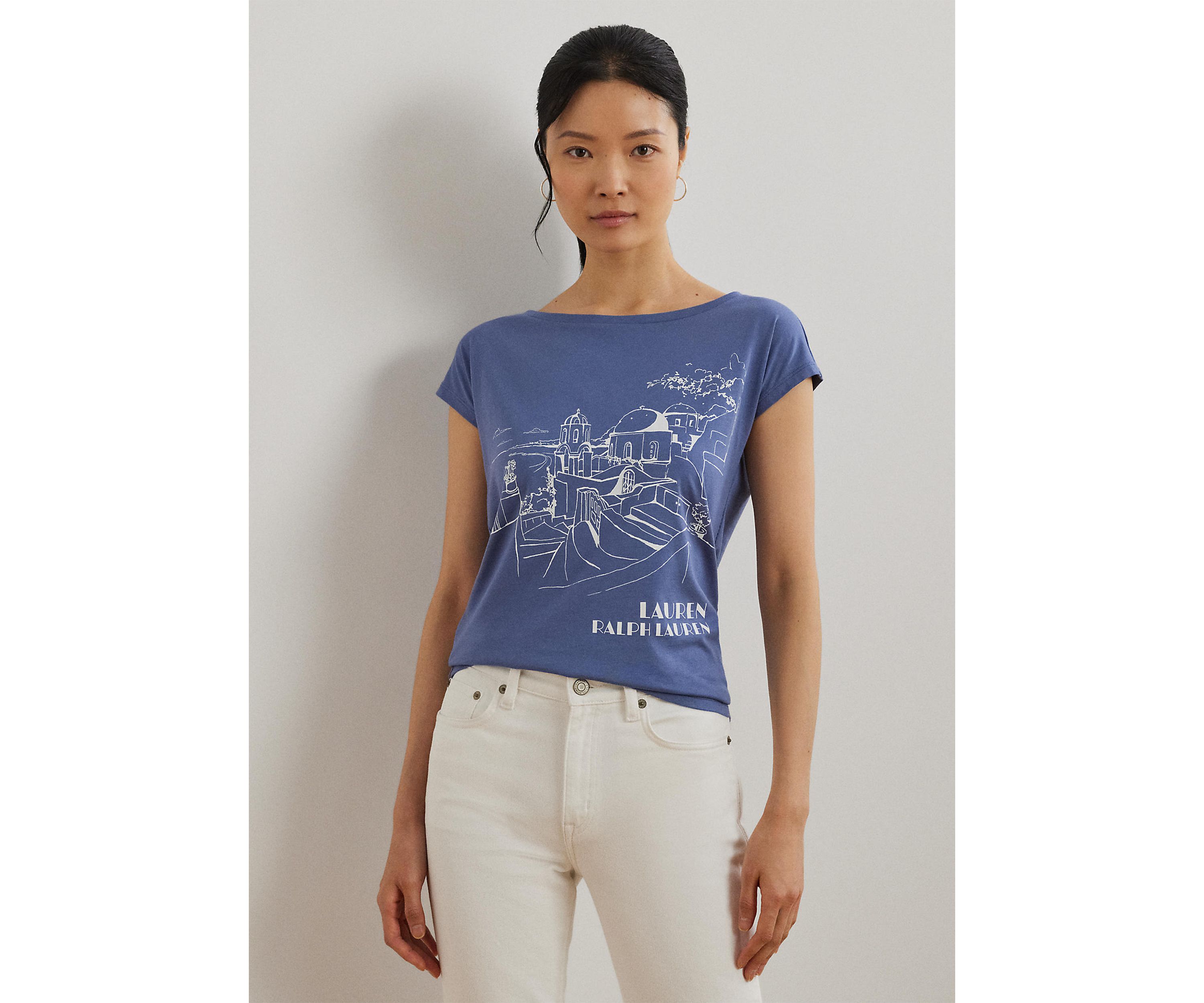 Cotton Blend Jersey Graphic T-Shirt