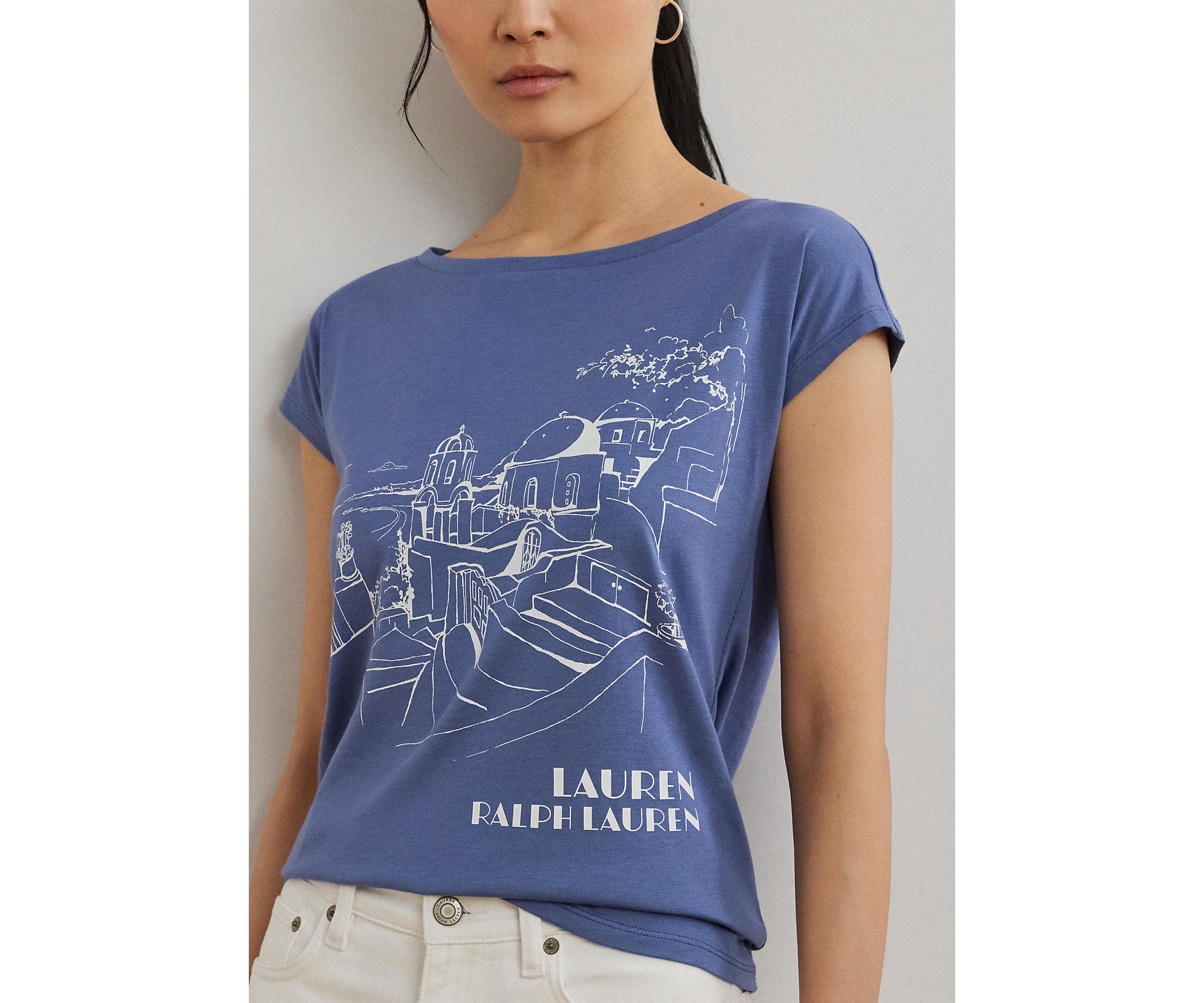 Cotton Blend Jersey Graphic T-Shirt