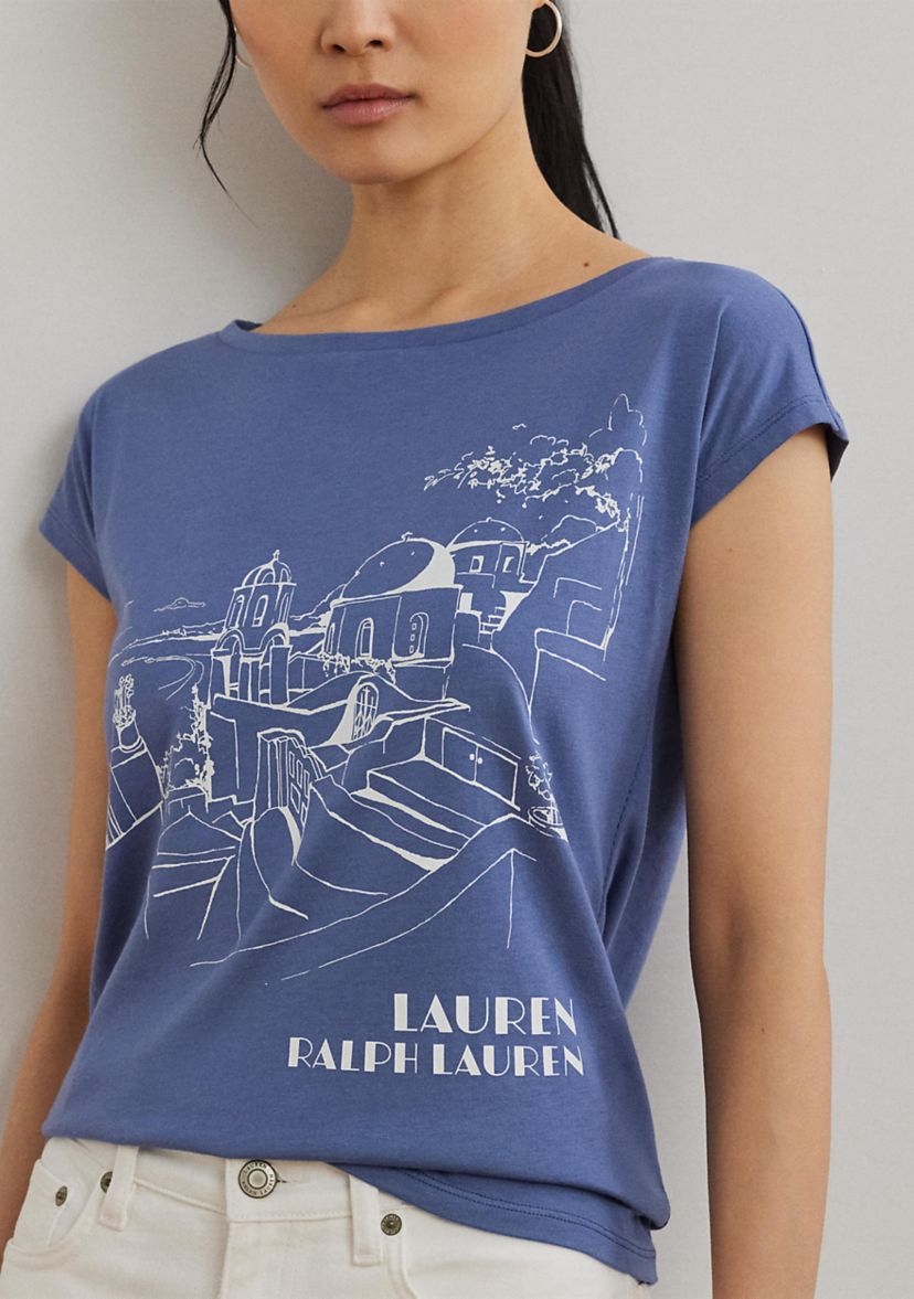 Cotton Blend Jersey Graphic T-Shirt