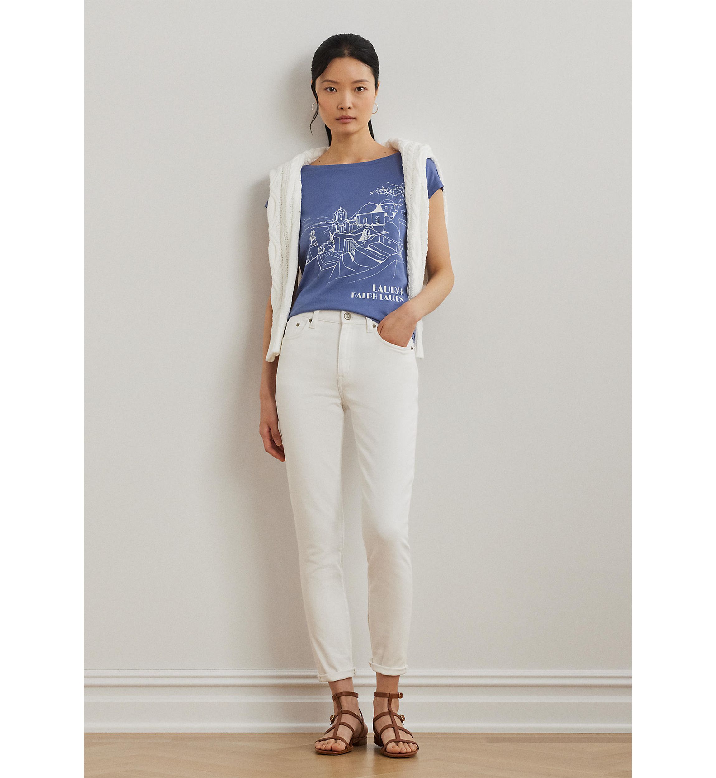 Cotton Blend Jersey Graphic T-Shirt