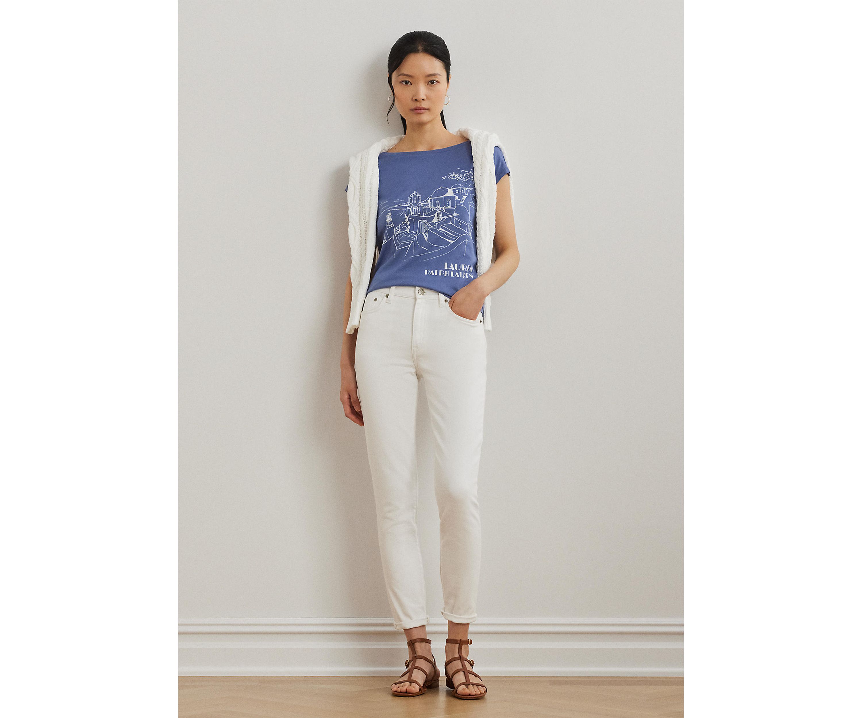 Cotton Blend Jersey Graphic T-Shirt