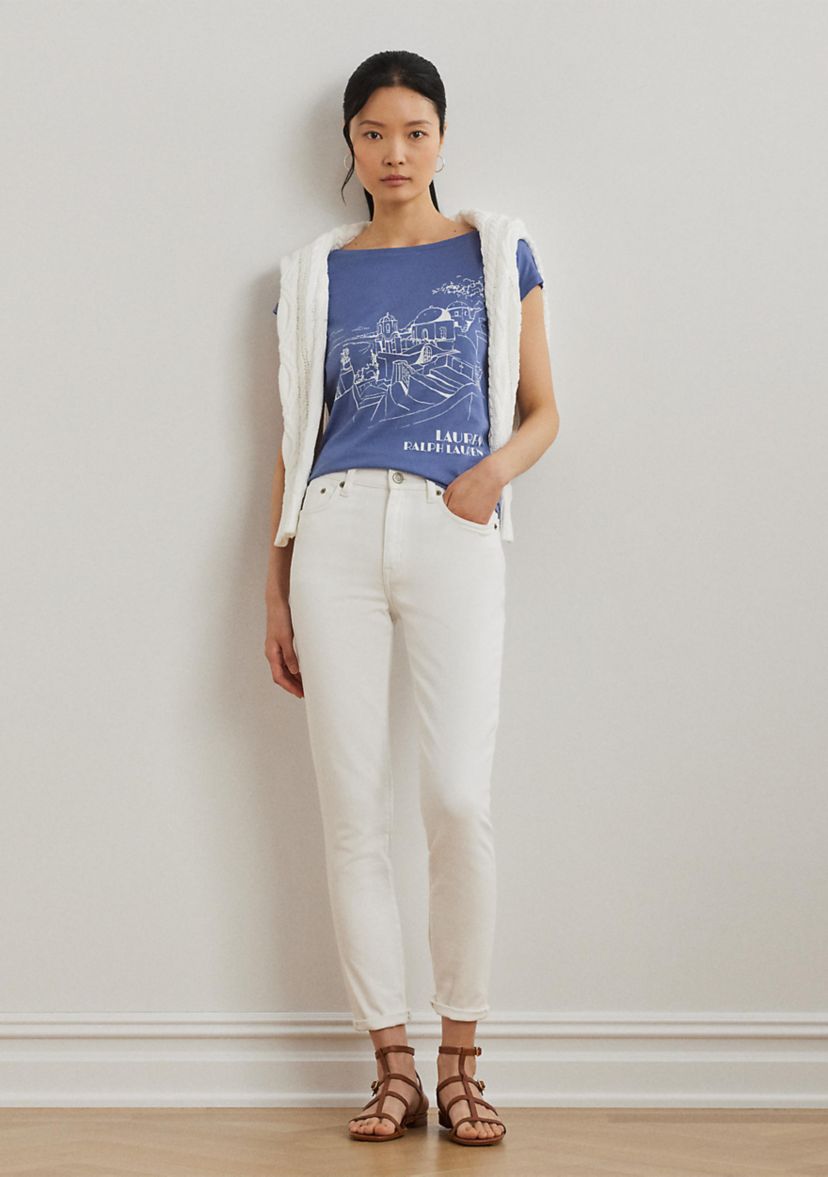 Cotton Blend Jersey Graphic T-Shirt