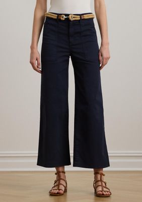 Lauren Ralph Lauren Women's Stretch Chino Wide Leg Cropped Pants, 12