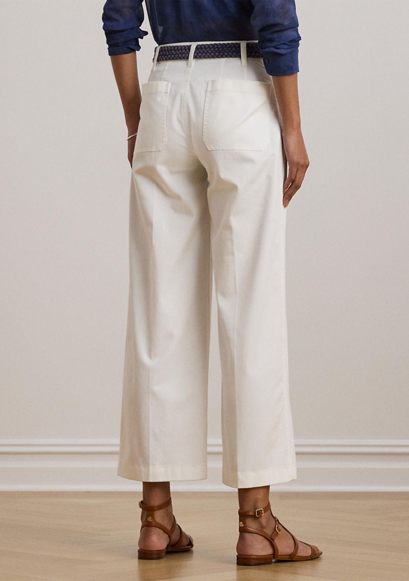 Stretch Chino Wide Leg Cropped Pants
