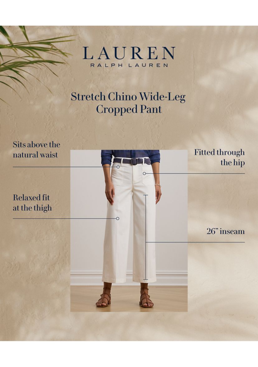 Stretch Chino Wide Leg Cropped Pants