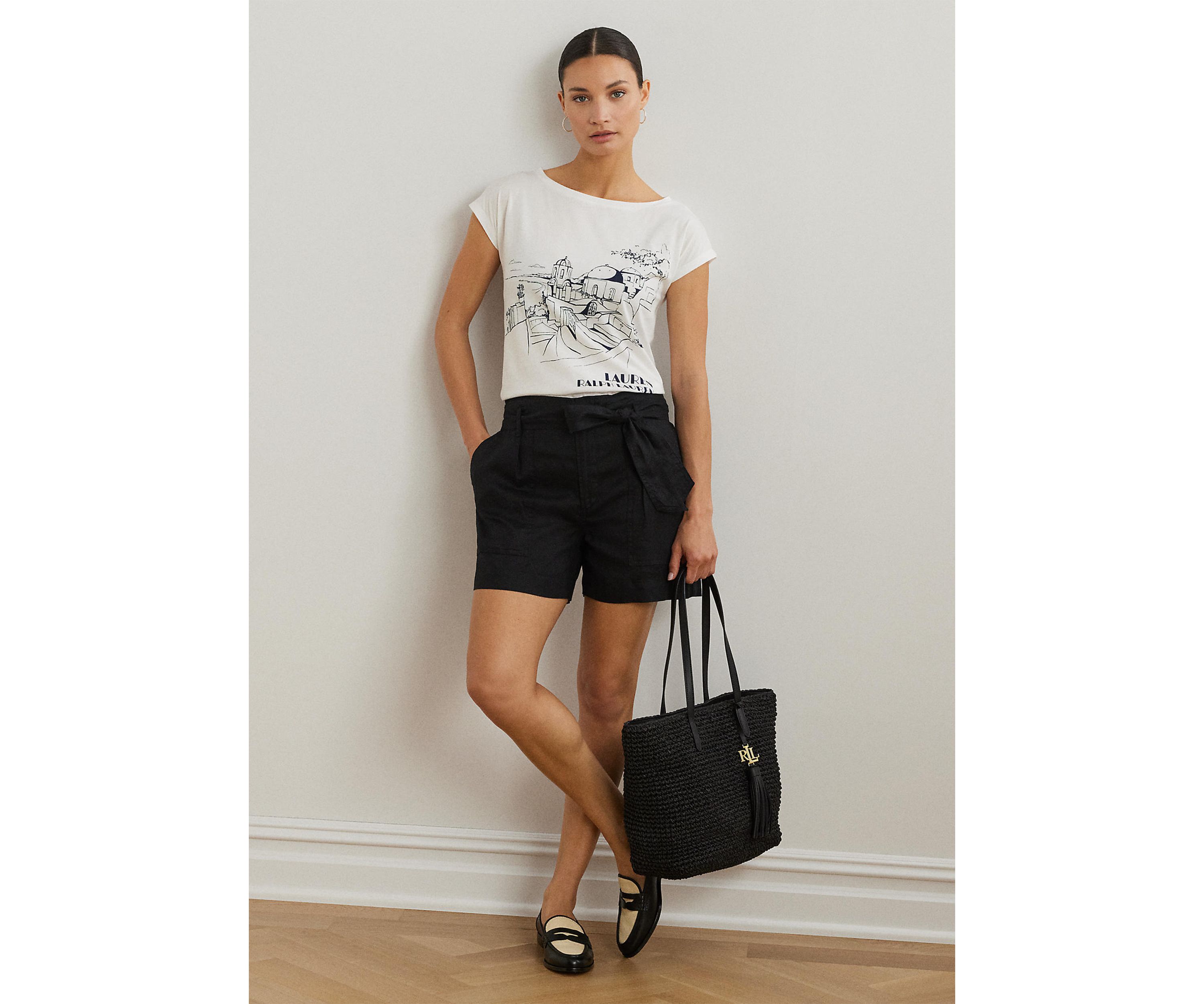 Petite Cotton Blend Jersey Graphic T-Shirt