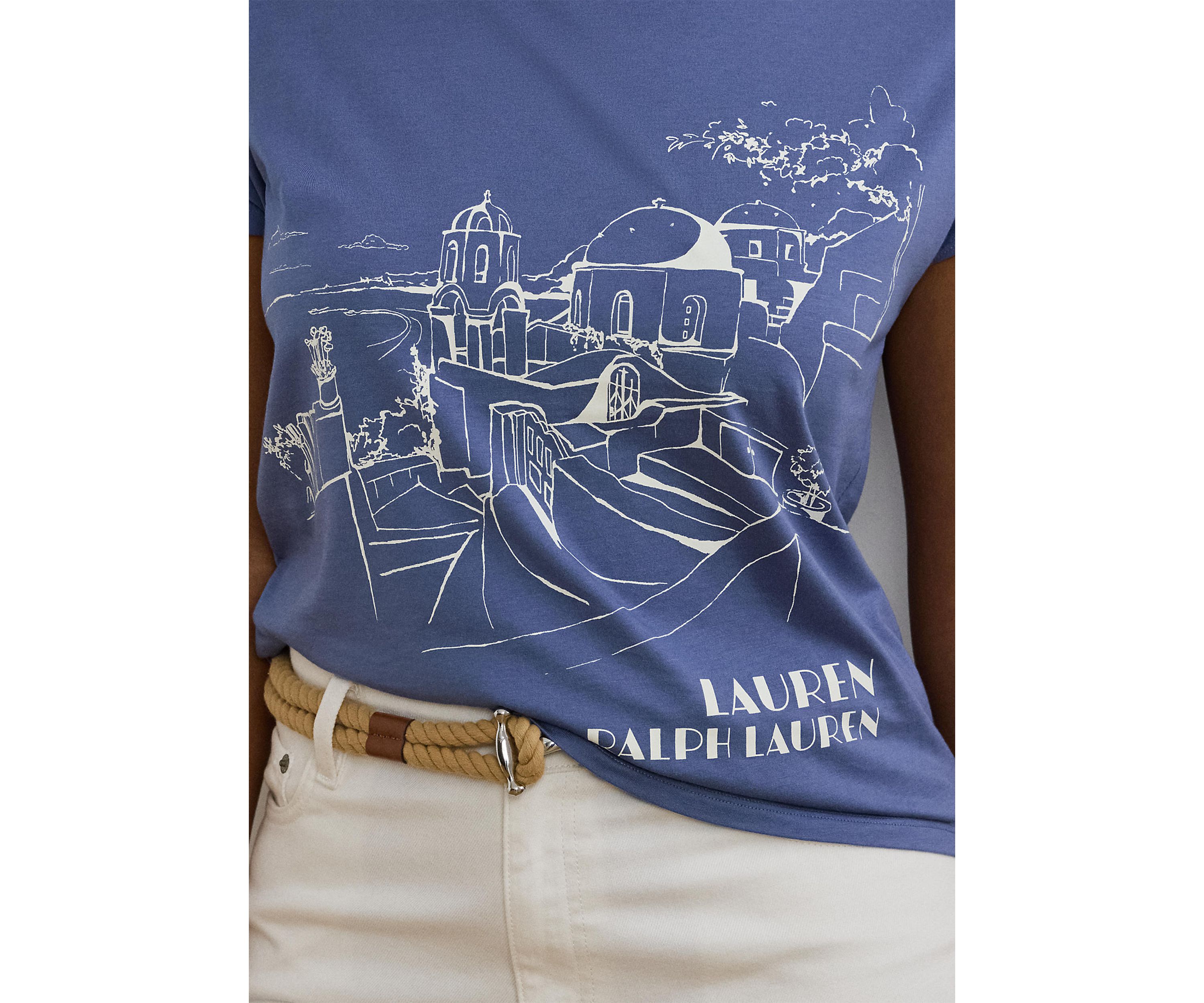Cotton Blend Jersey Graphic T-Shirt