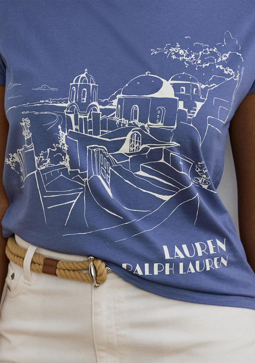Cotton Blend Jersey Graphic T-Shirt