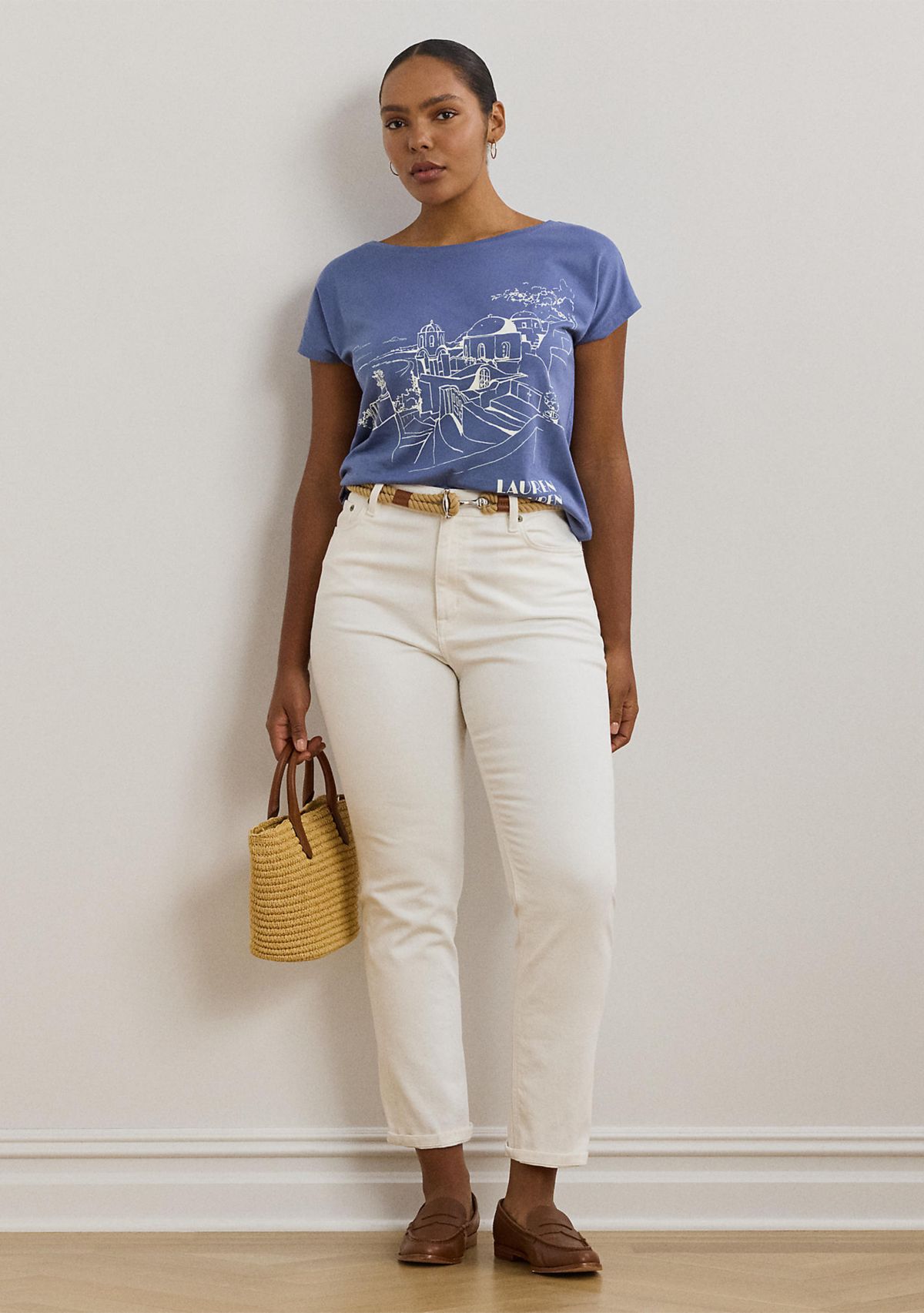 Cotton Blend Jersey Graphic T-Shirt