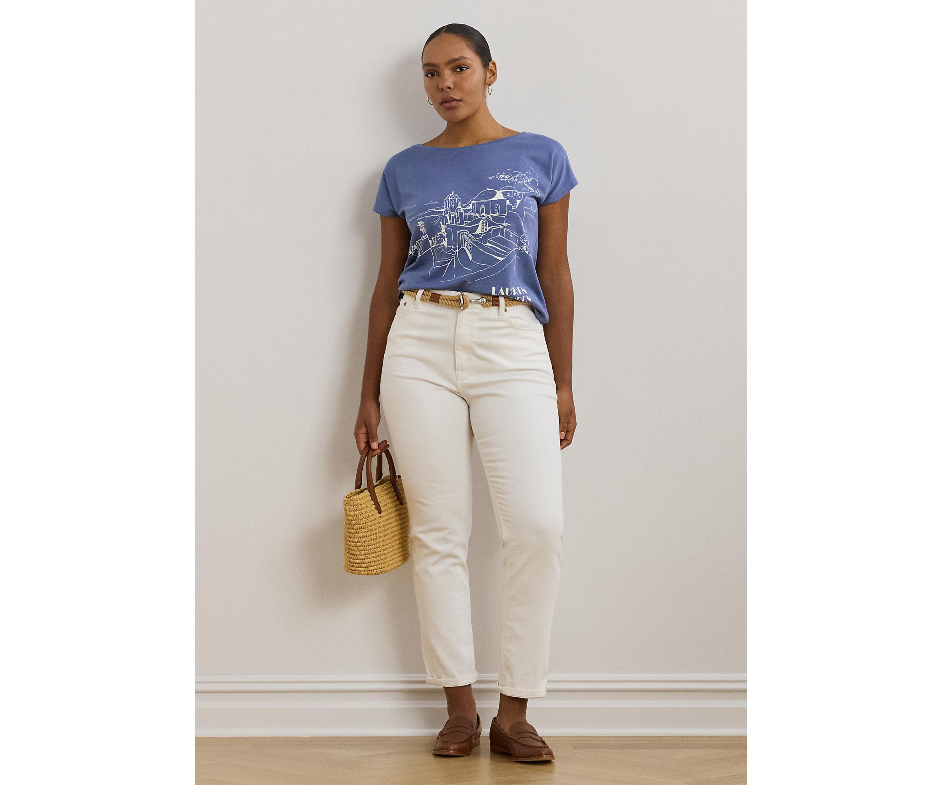 Cotton Blend Jersey Graphic T-Shirt