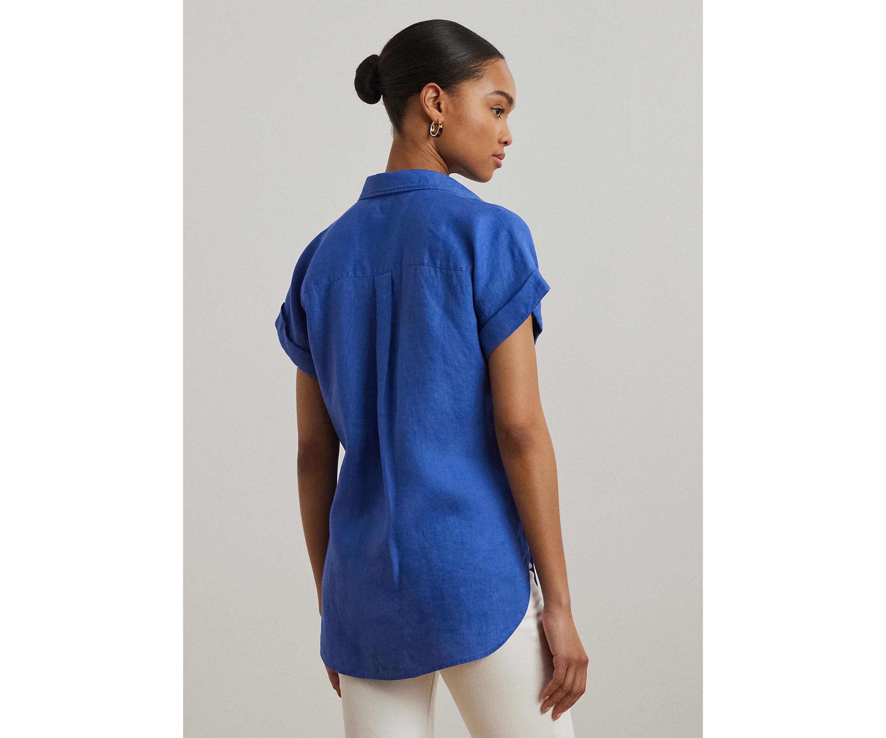 Relaxed Fit Linen Short Sleeve Shirt