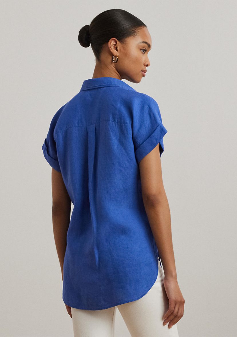 Relaxed Fit Linen Short Sleeve Shirt
