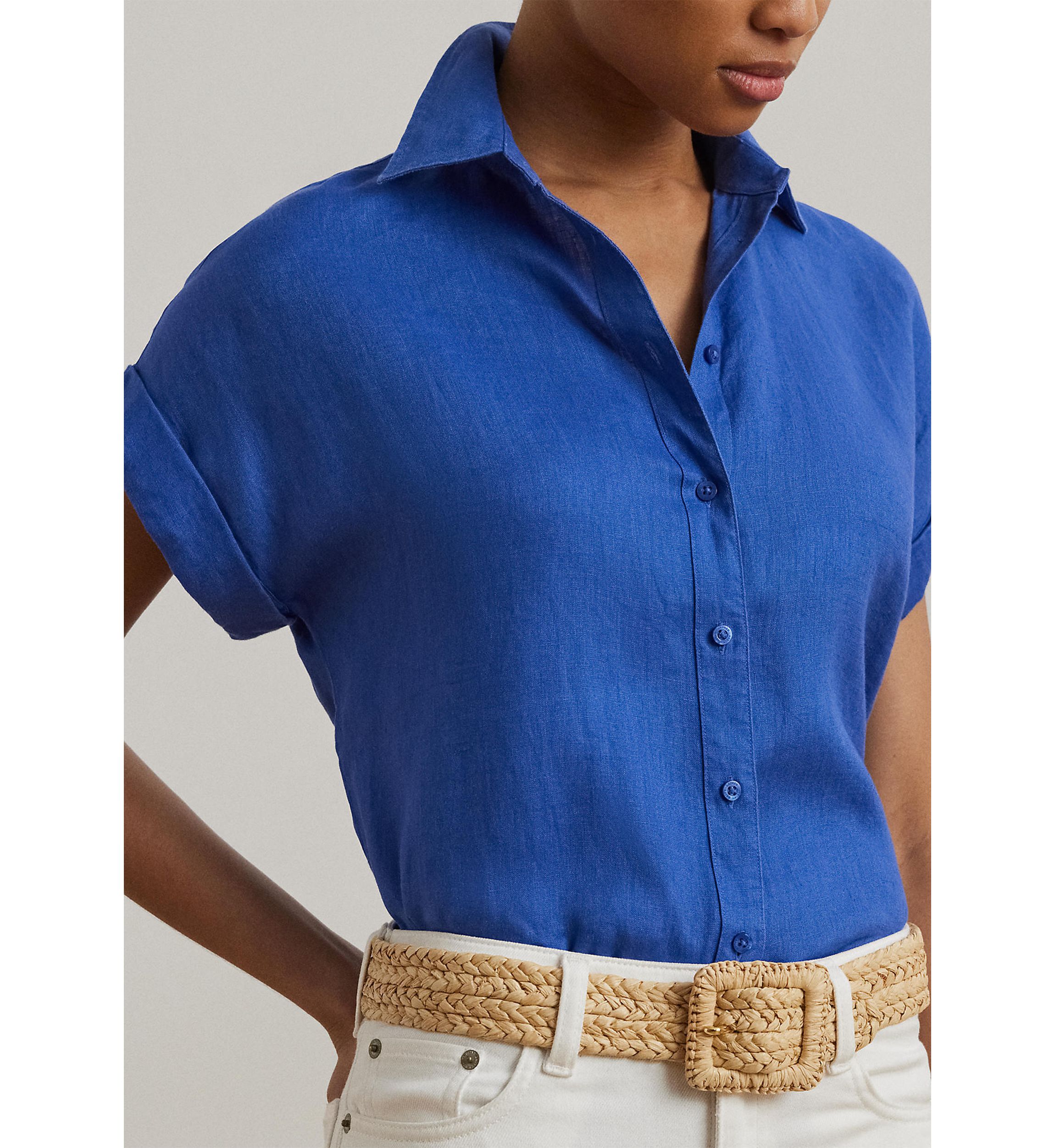 Relaxed Fit Linen Short Sleeve Shirt