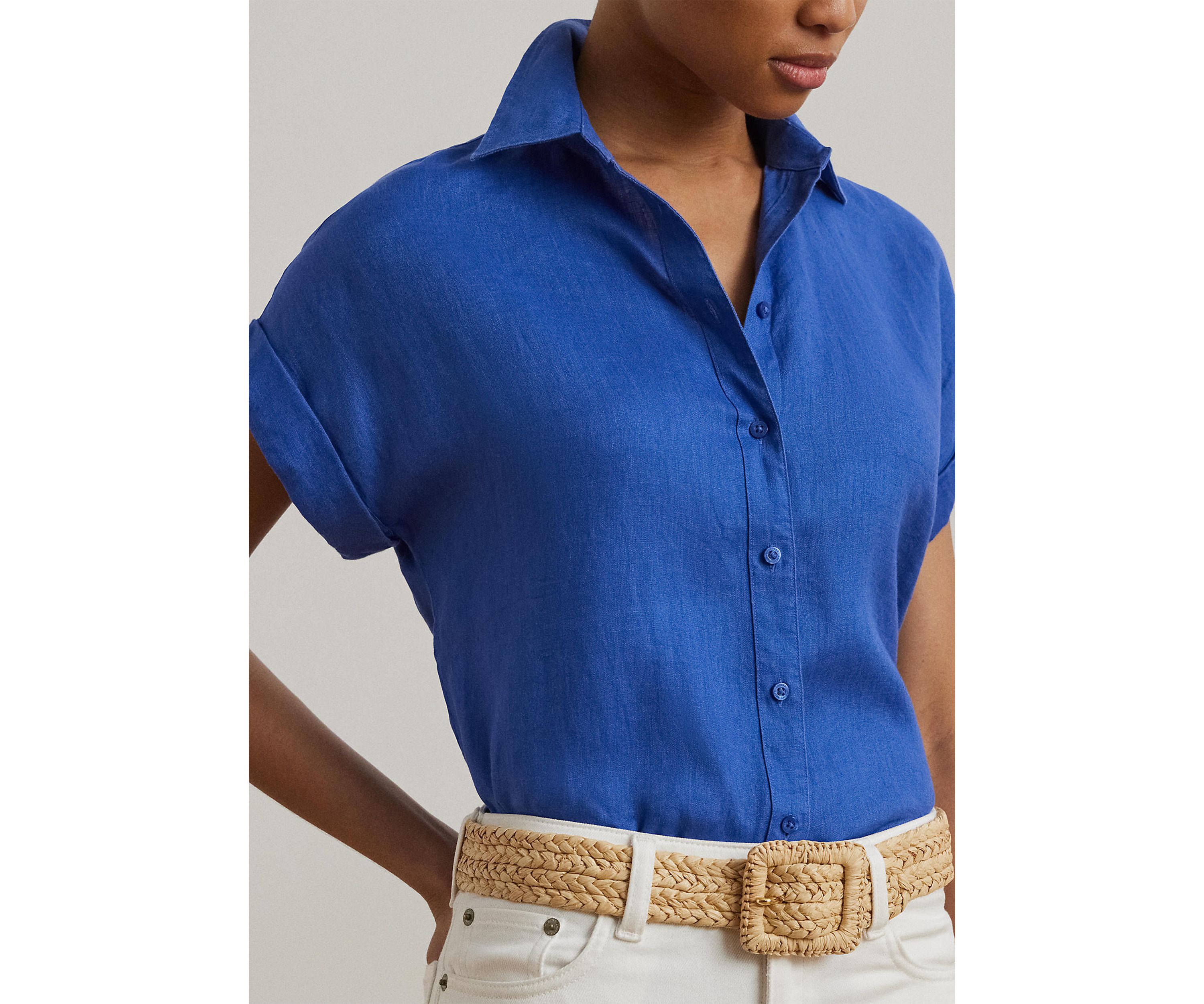 Relaxed Fit Linen Short Sleeve Shirt