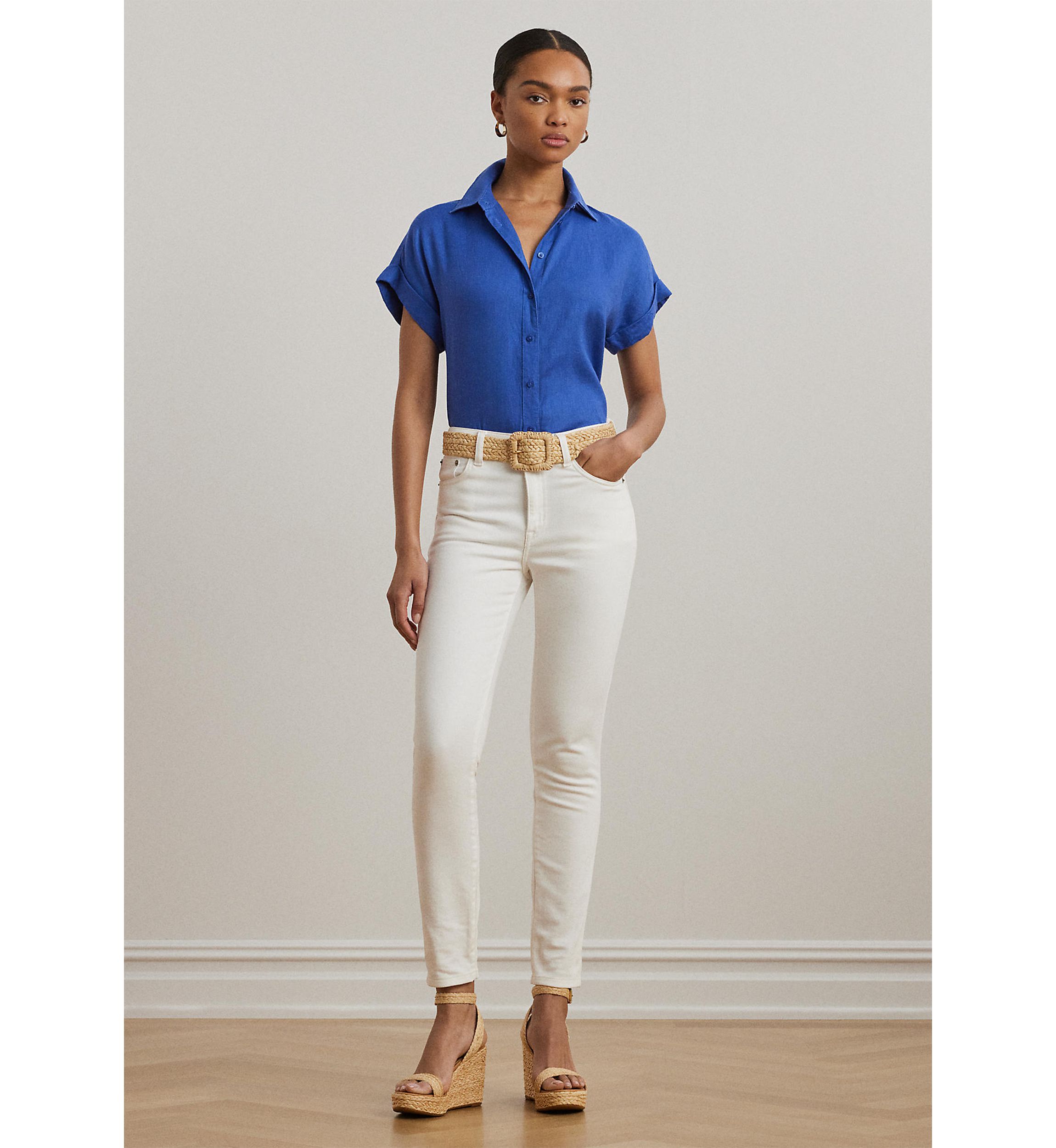 Relaxed Fit Linen Short Sleeve Shirt