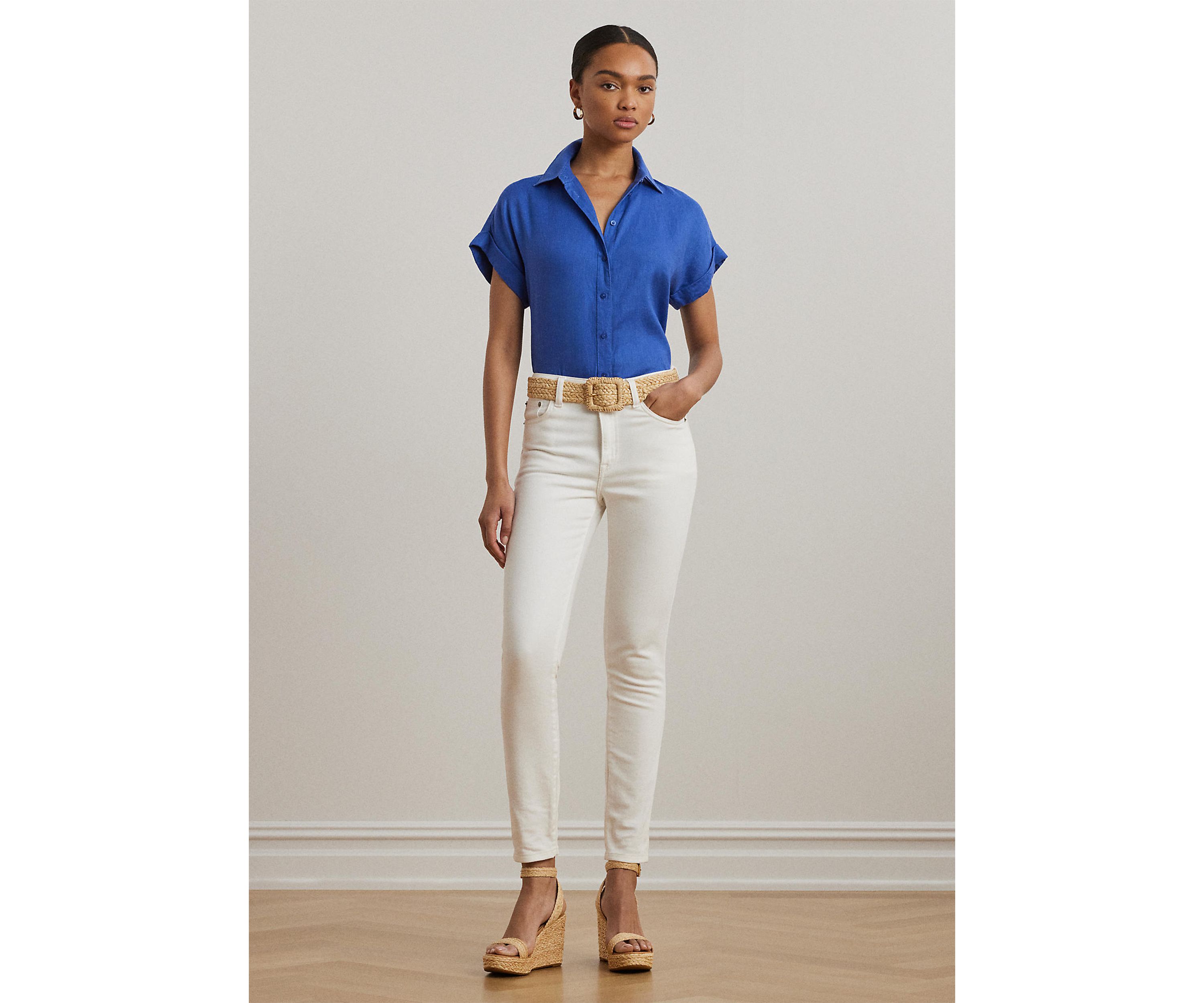 Relaxed Fit Linen Short Sleeve Shirt