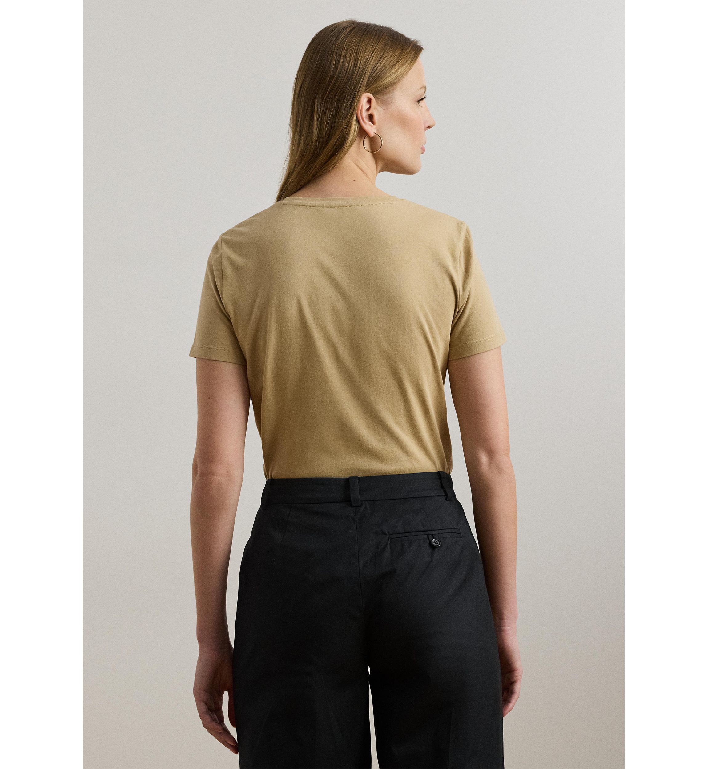 Womens Beaded-Logo Cotton Jersey T-Shirt