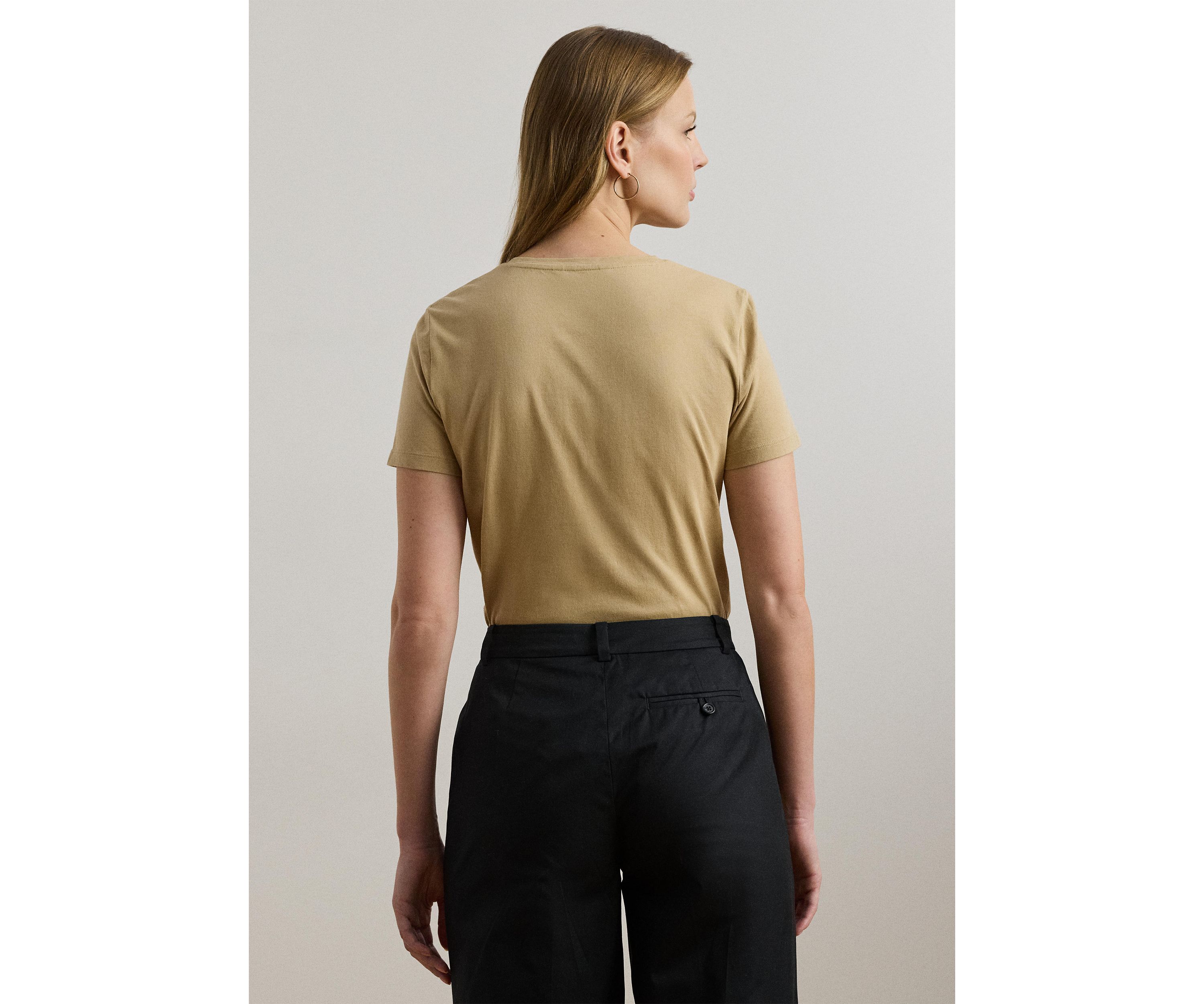 Womens Beaded-Logo Cotton Jersey T-Shirt