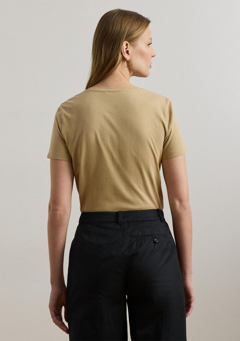 Womens Beaded-Logo Cotton Jersey T-Shirt