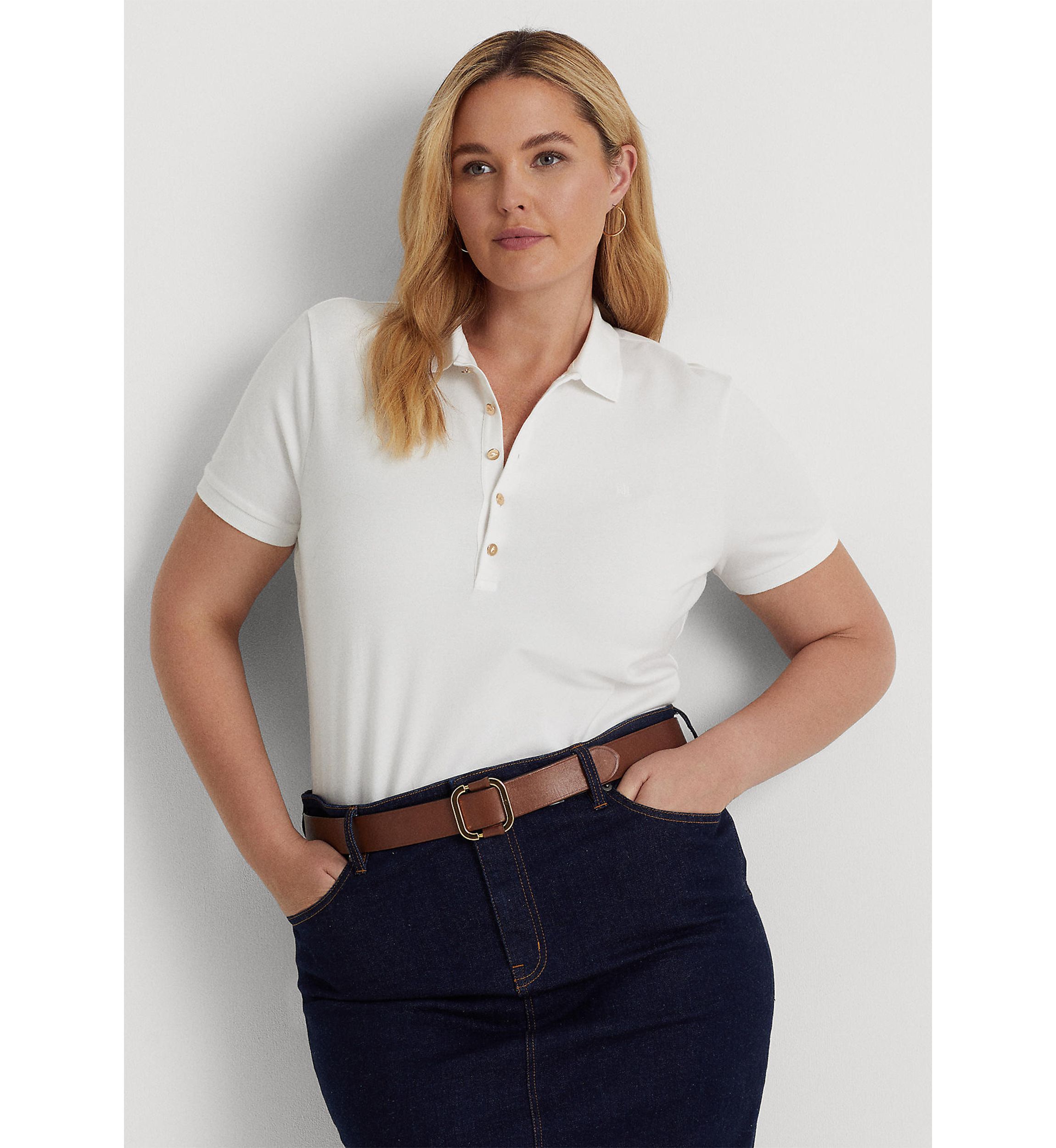 Plus Size Piqué Polo Shirt