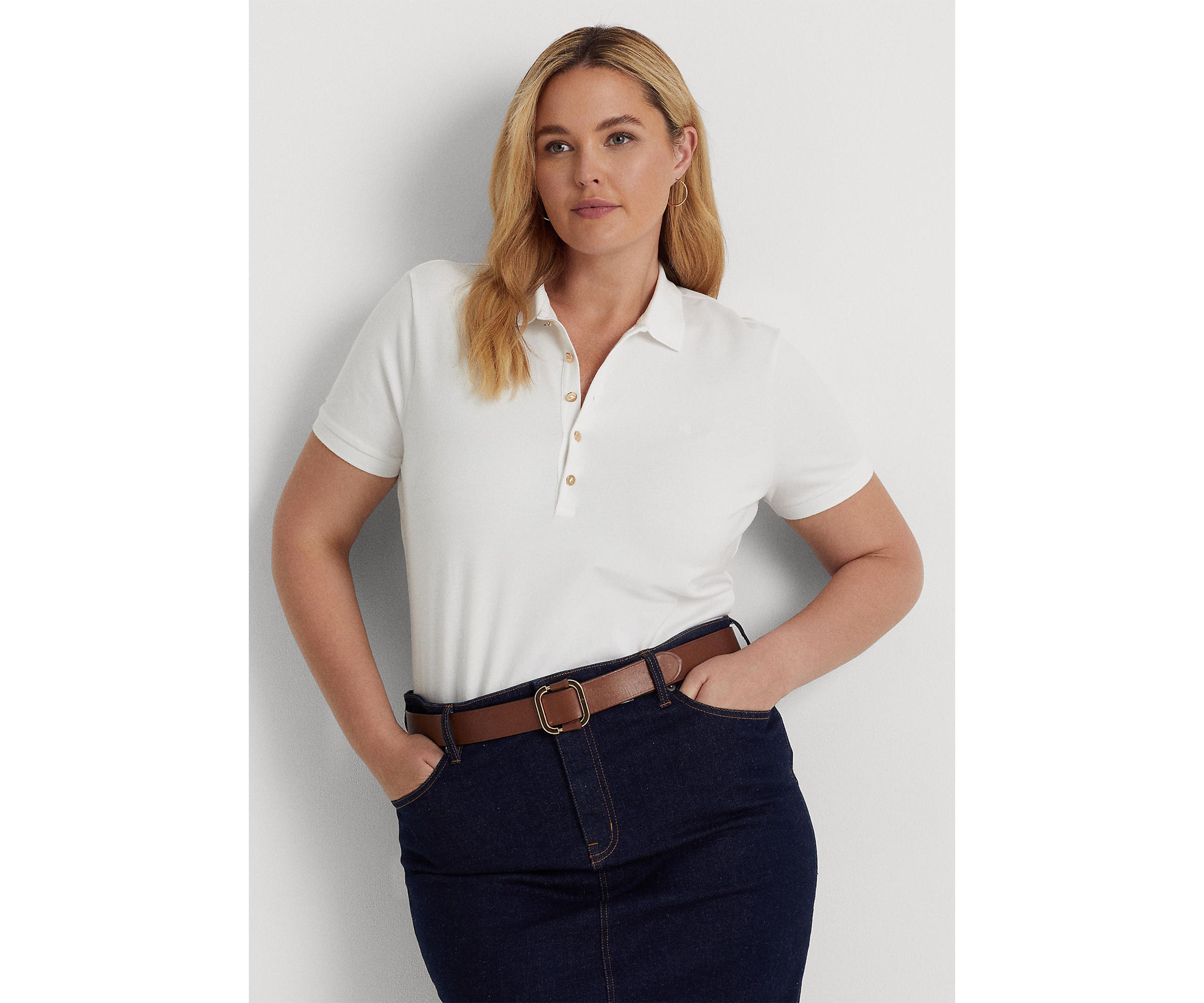 Plus Size Piqué Polo Shirt