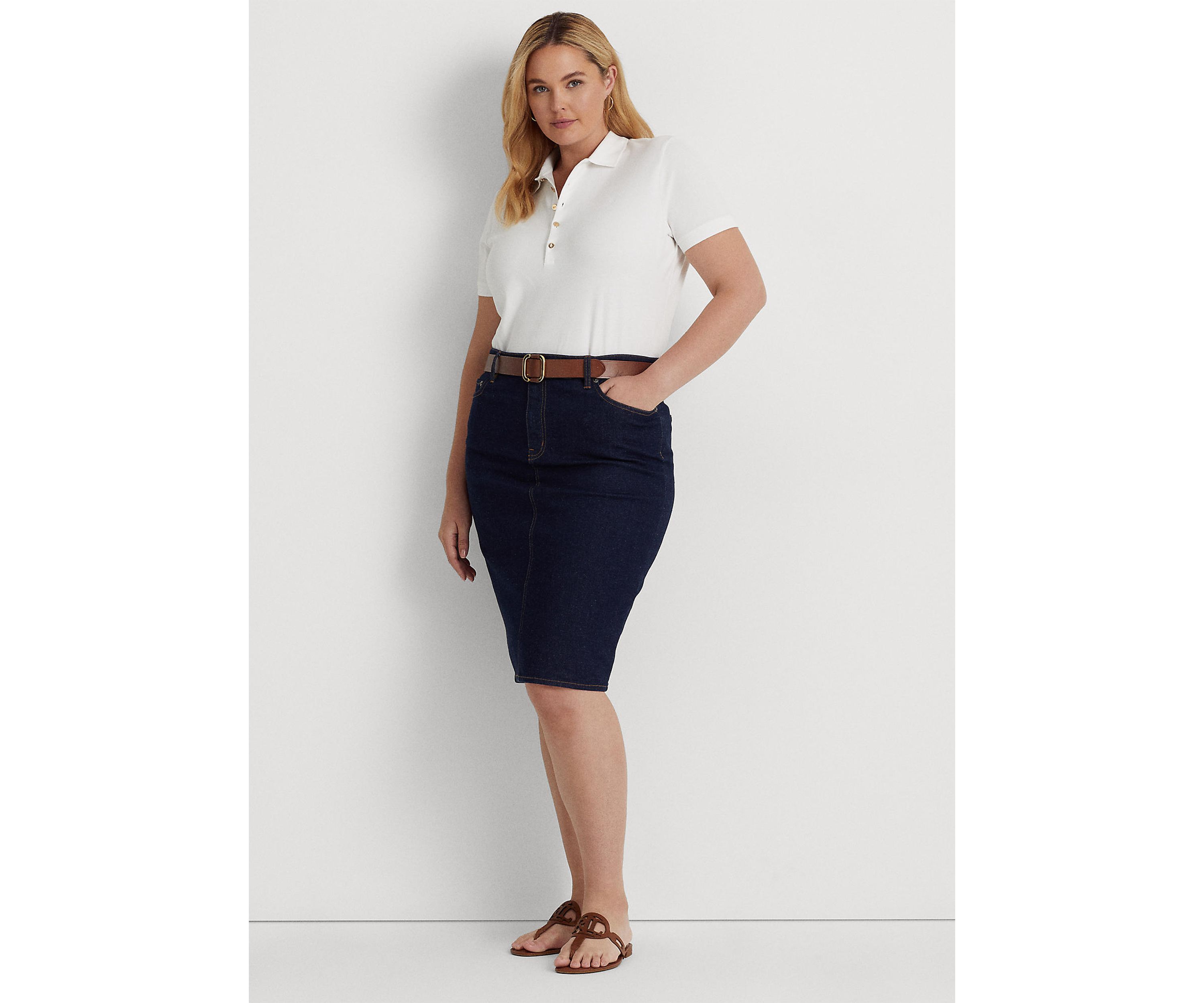 Plus Size Piqué Polo Shirt