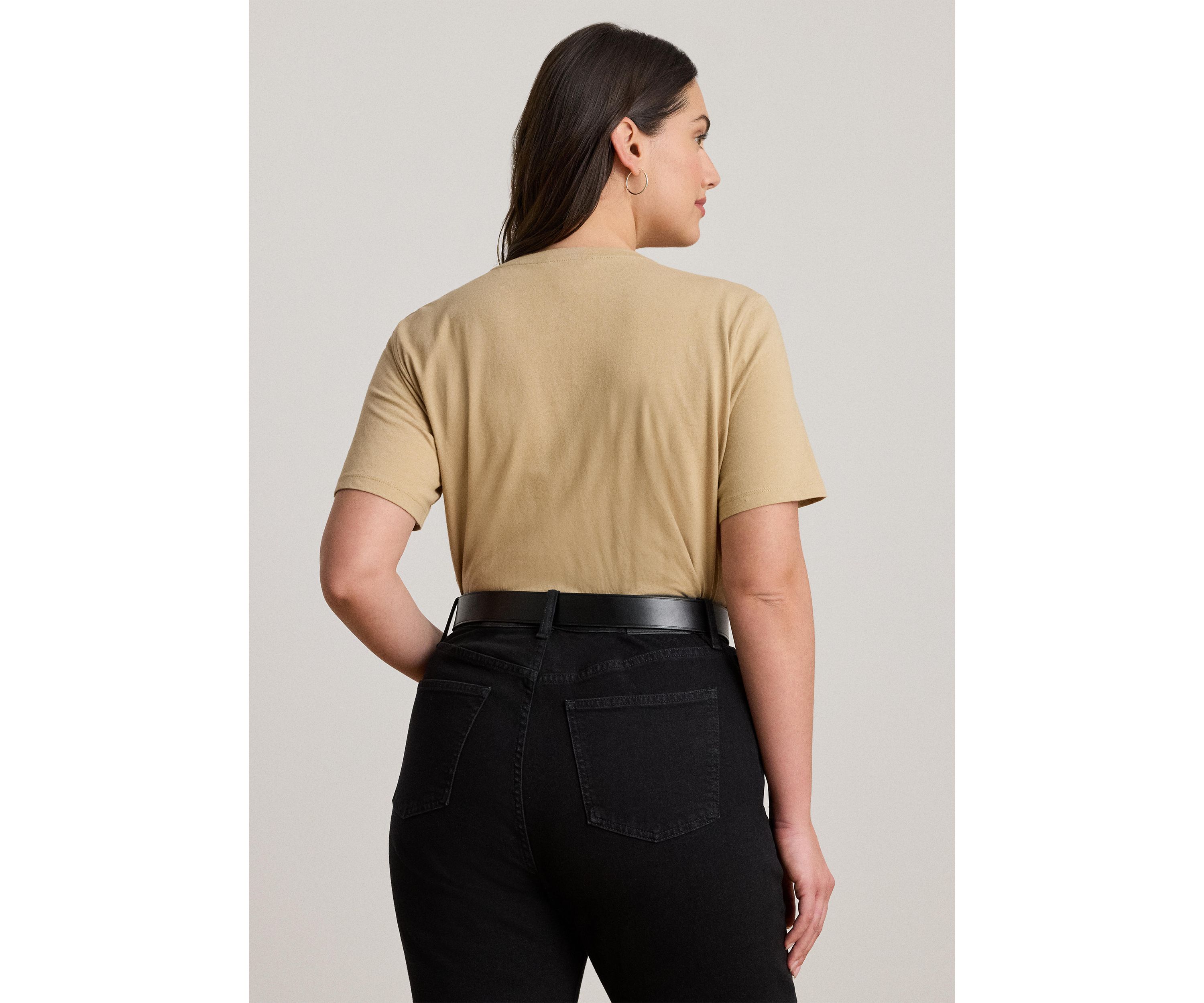 Plus Size Beaded-Logo Cotton Jersey T-Shirt