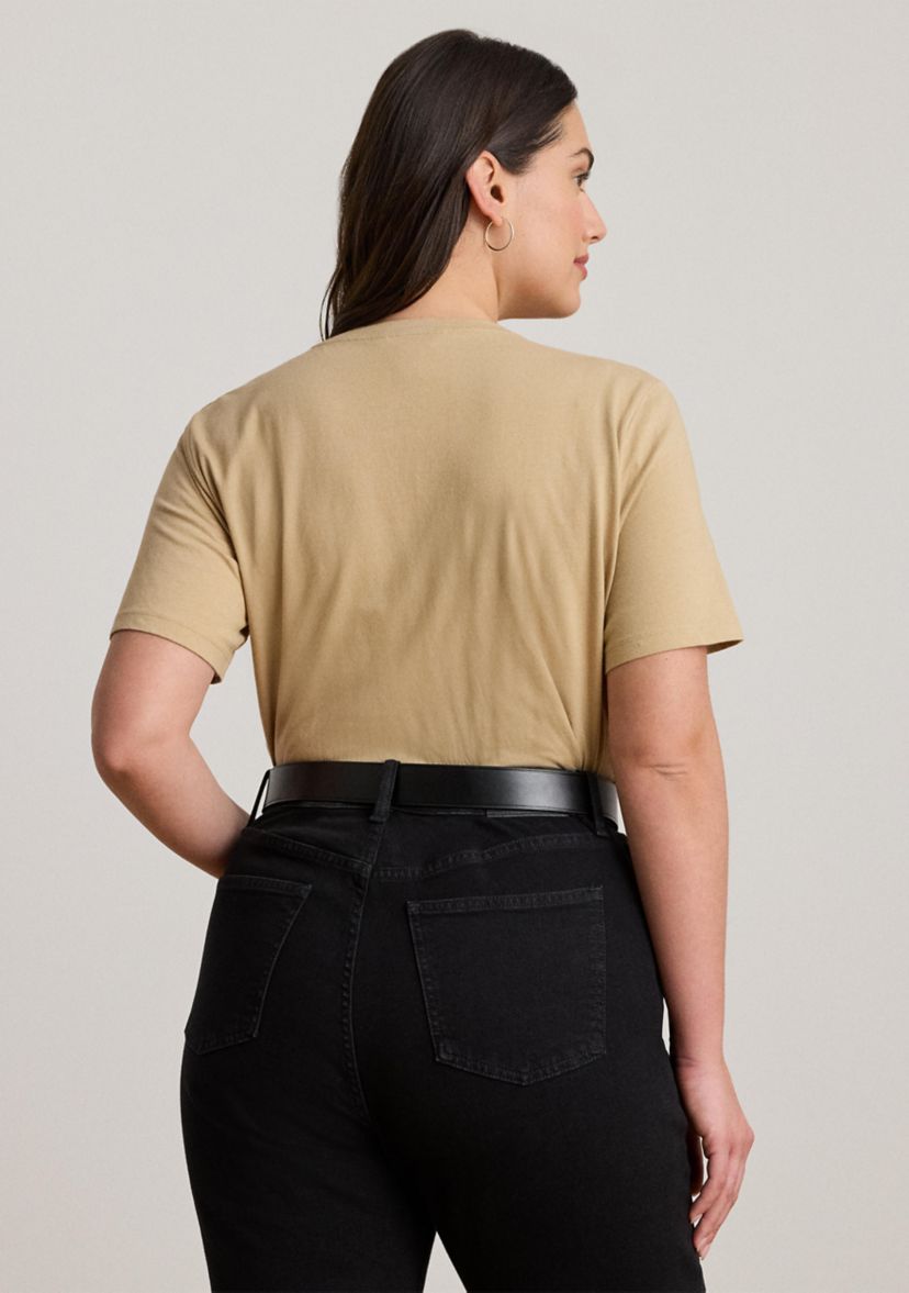 Plus Size Beaded-Logo Cotton Jersey T-Shirt