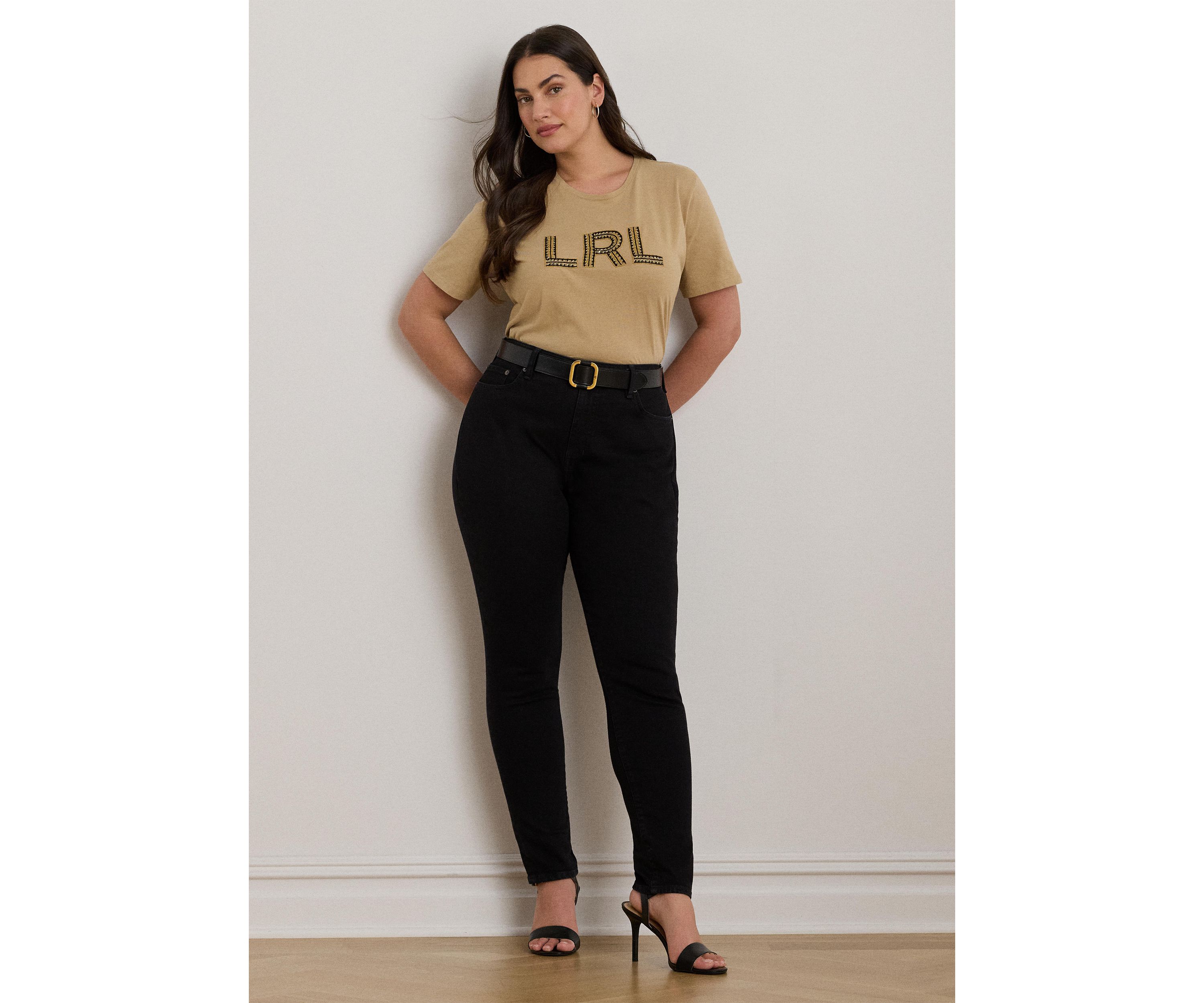 Plus Size Beaded-Logo Cotton Jersey T-Shirt