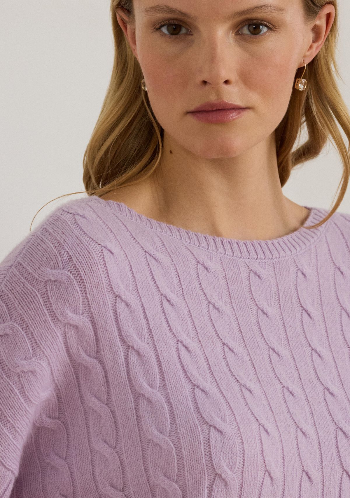 Womens Cable-Knit Wool-Cashmere Sweater